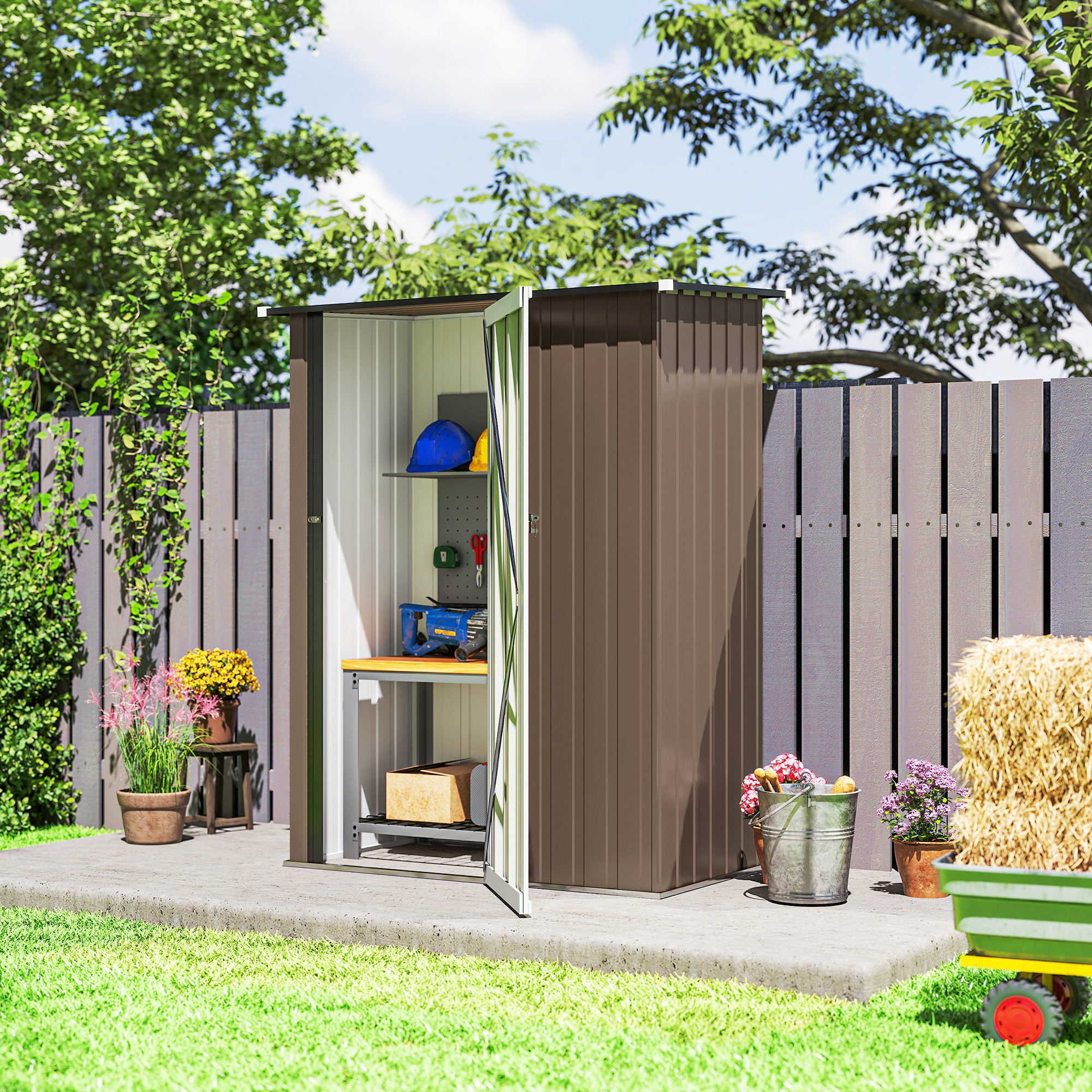 5ft X 3ft Garden Storage Shed,Galvanised Outdoor Metal Shed Waterproof — image 4