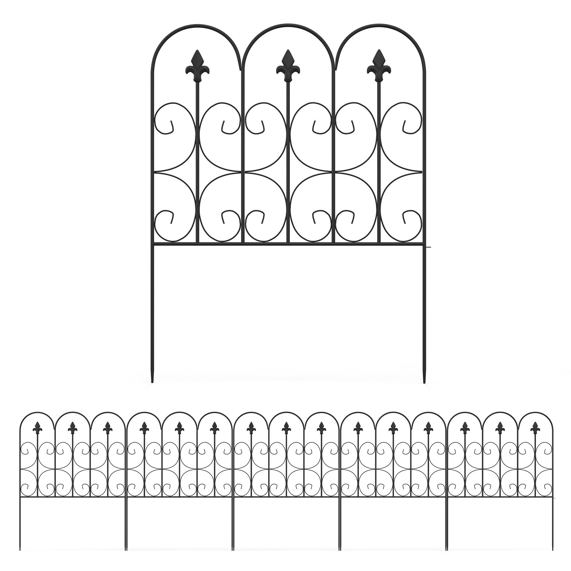 Decorative Garden Fencing,83cm (H) X 3m (L) 5PCs Outdoor Picket Fence — image 5