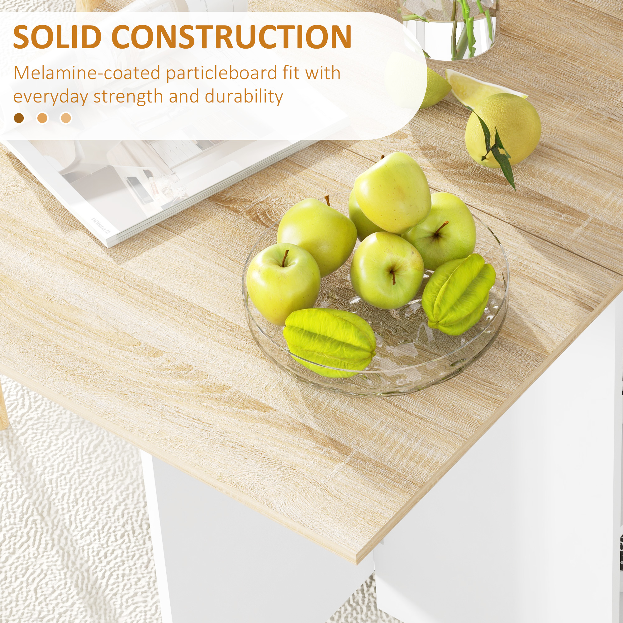 Folding Dining Table,Drop Leaf Table For Small Spaces,Foldable With Drawer — image 2
