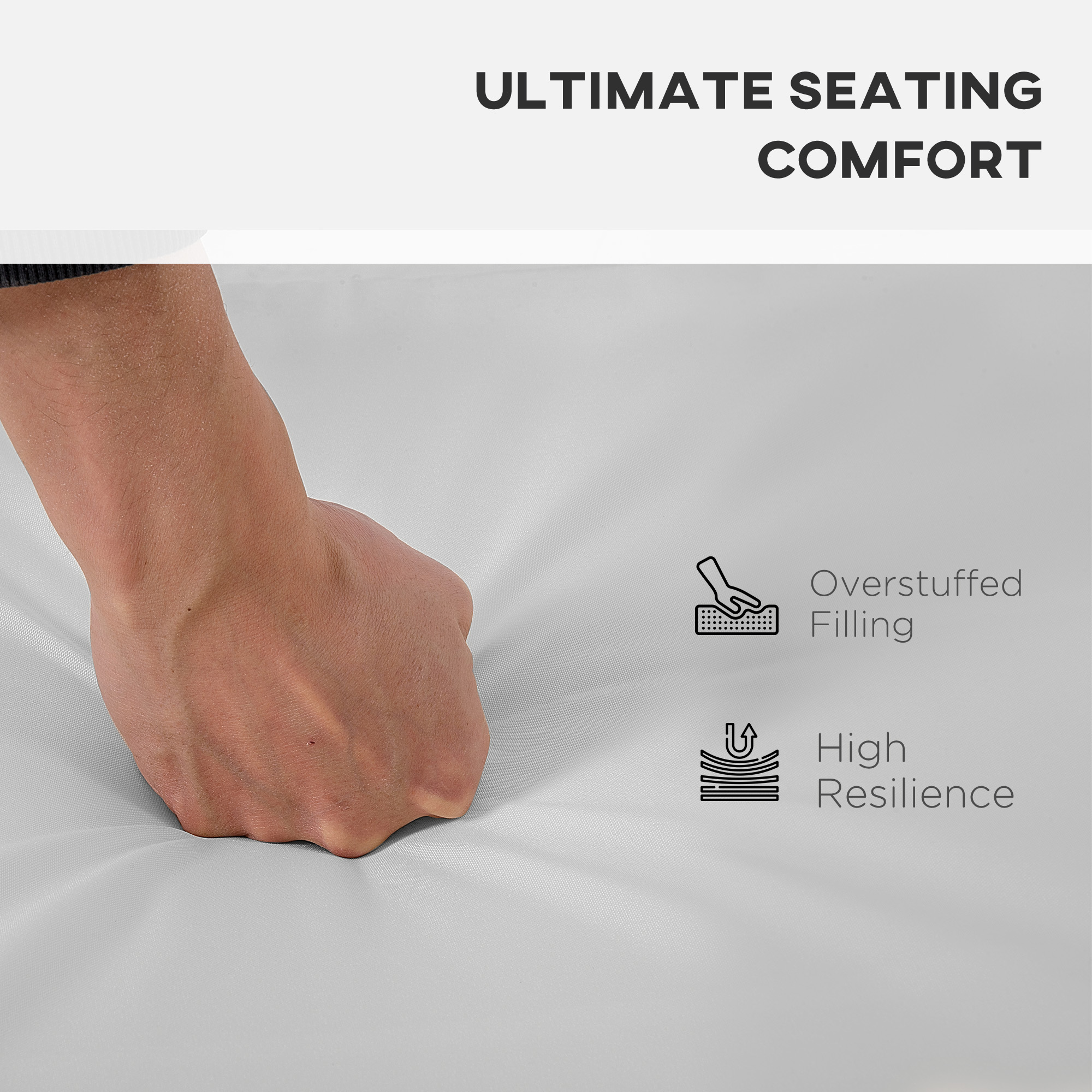 Outdoor Seat Cushion Pads For Rattan Furniture,3 PCs Garden