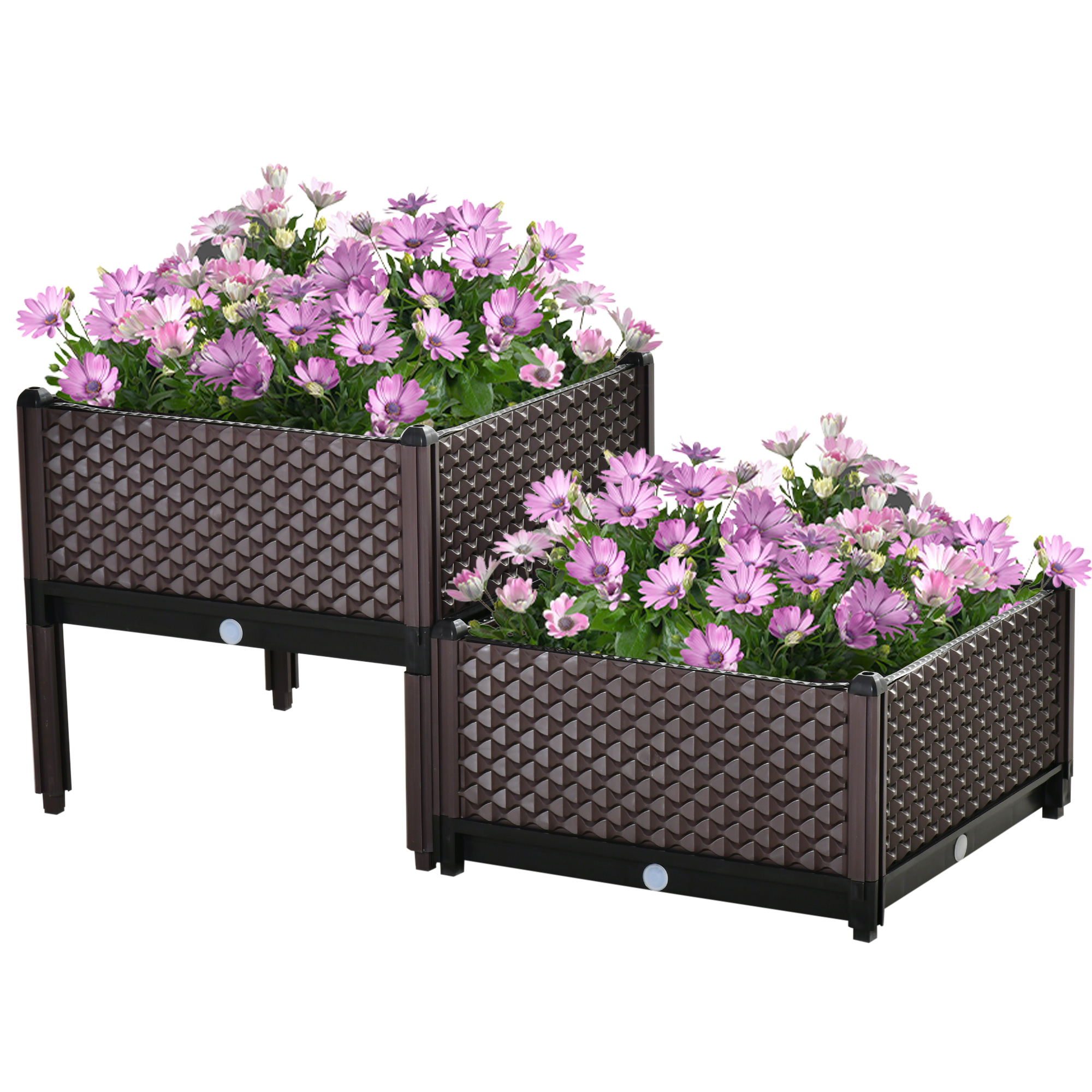 50cm X X 46.5cm Set Of 2 41L Plastic Raised Garden Bed,Planter Box,Flower — image 5