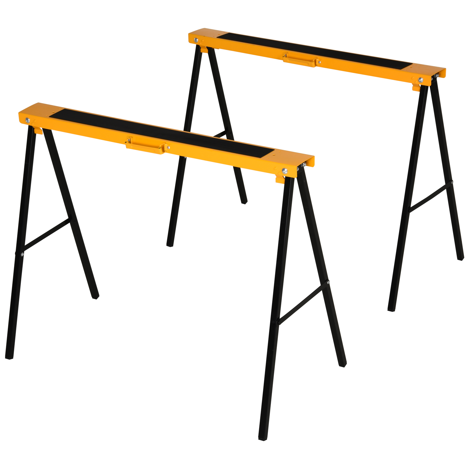 2PCS Saw Horse Twin Pack Folding Workbench Metal Trestle Stands With Non-slip — image 5