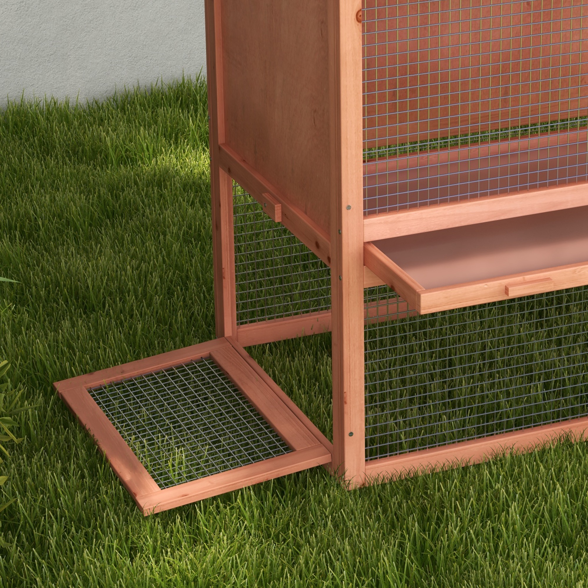 2 Tier Rabbit Hutch Outdoor,Guinea Pig Hutch,Solid Wood Bunny House,Water