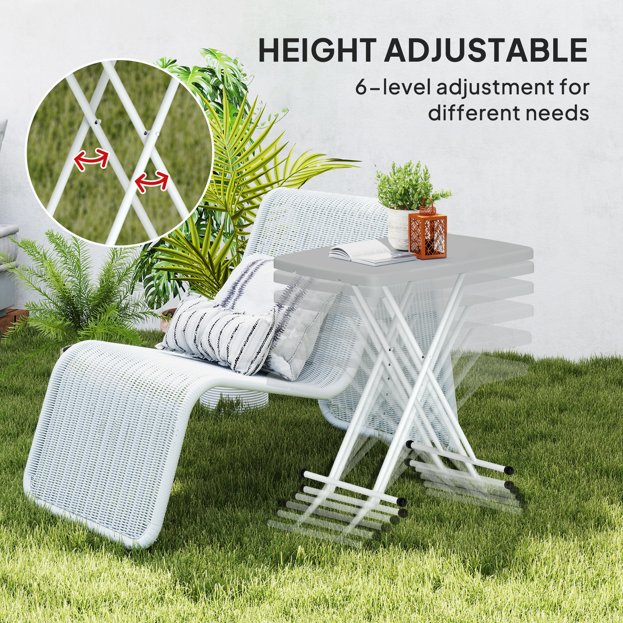 Minimal Folding Outdoor Table-Grey/White — image 2