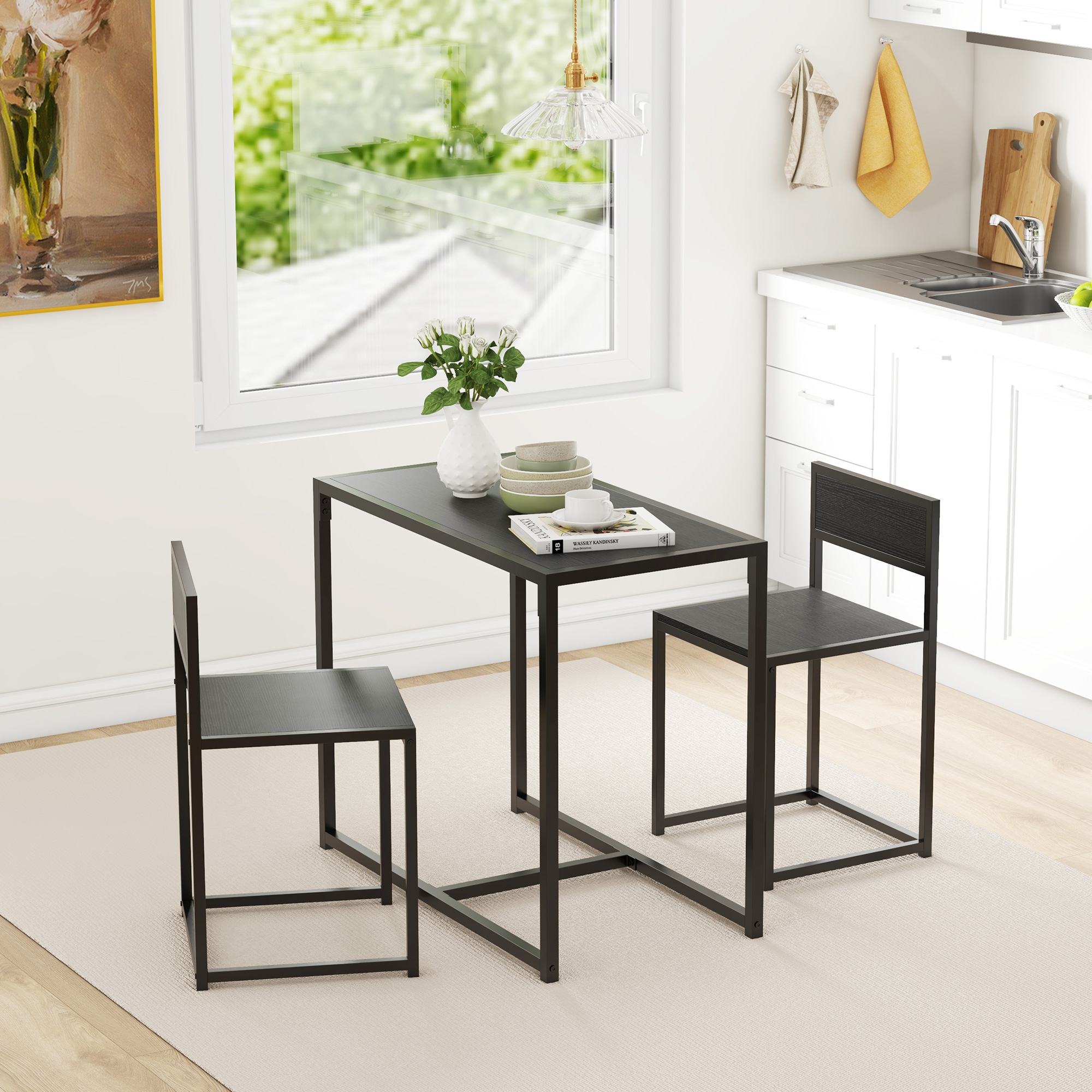 Dining Table And Chairs Set 2,Dining Room Sets,Rectangular Space Saving 2 — image 4