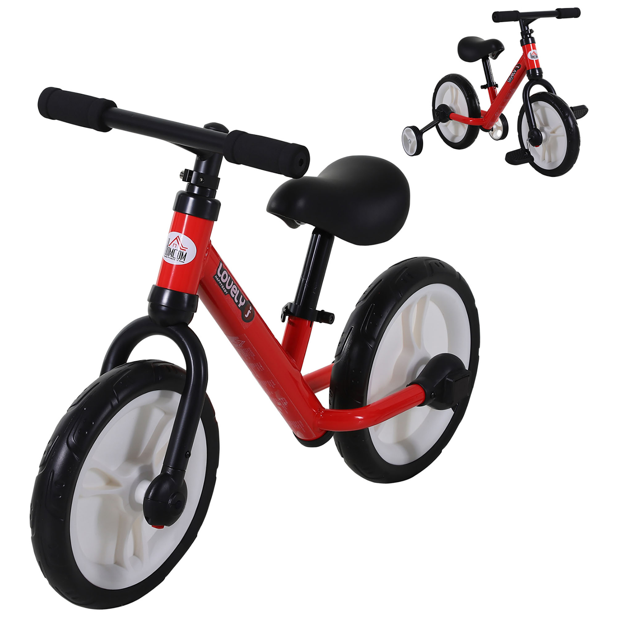 11 Inch Kids Balance Bike Training Pedal Bicycle W/ Removable Stabilizers EVA — image 4