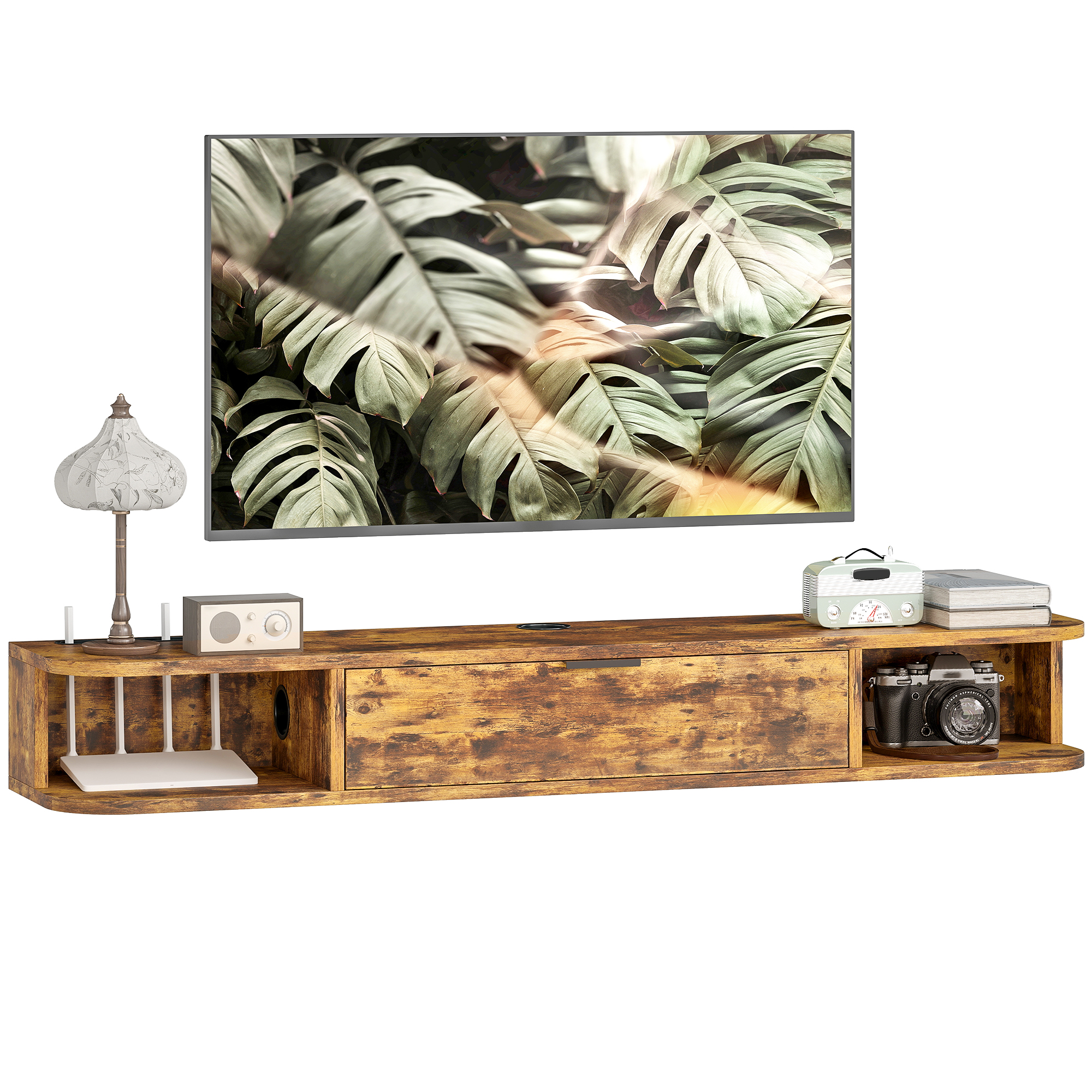 120 Cm Floating TV Unit For TVs Up To 50 Inch-Rustic Brown — image 2