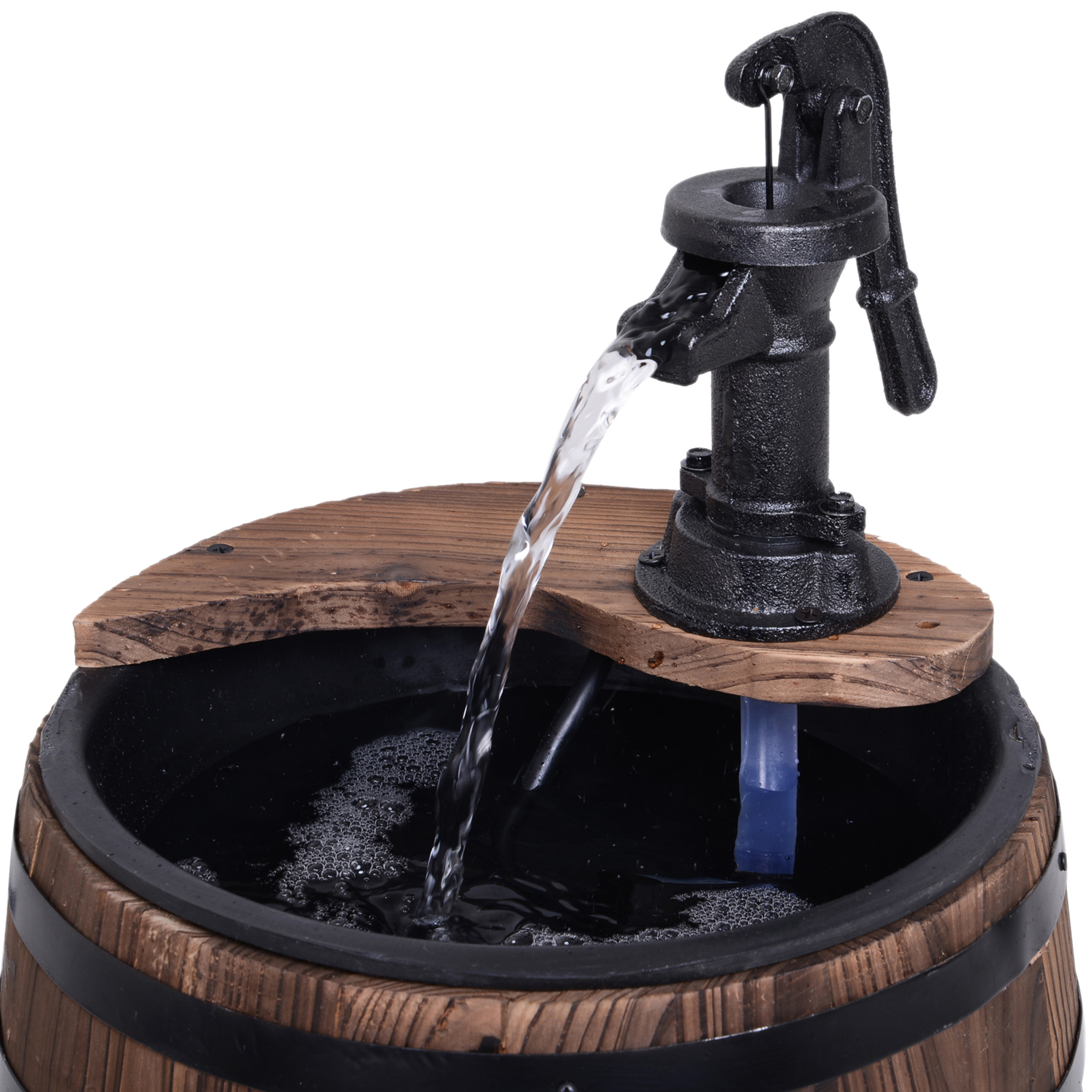 Outsunny barrel garden water feature with electric