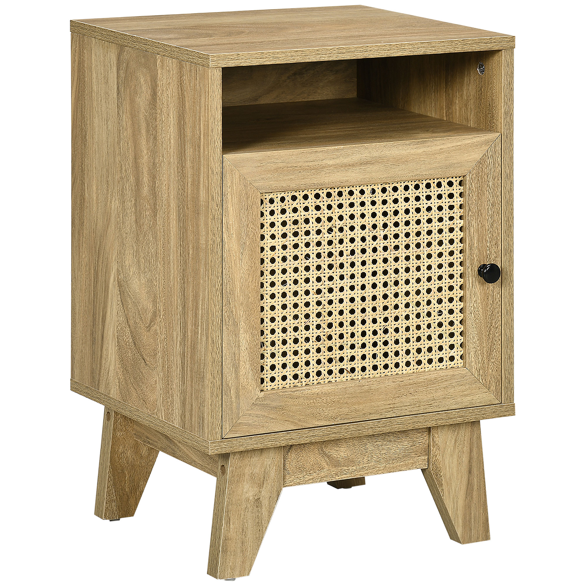 Narrow Rattan Nightstand,Side End Table With Shelf And Cupboard,39cm X 35cm X — image 2