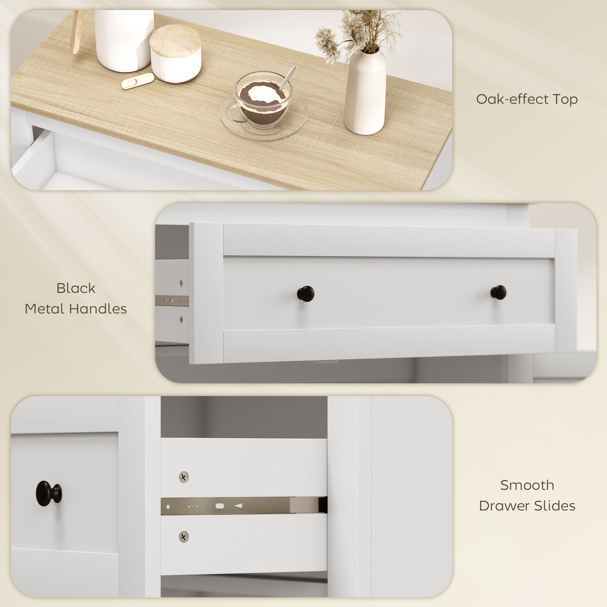 Sideboard Storage Cabinet,Morden Kitchen Cupboard With Adjustable Shelf,Drawer