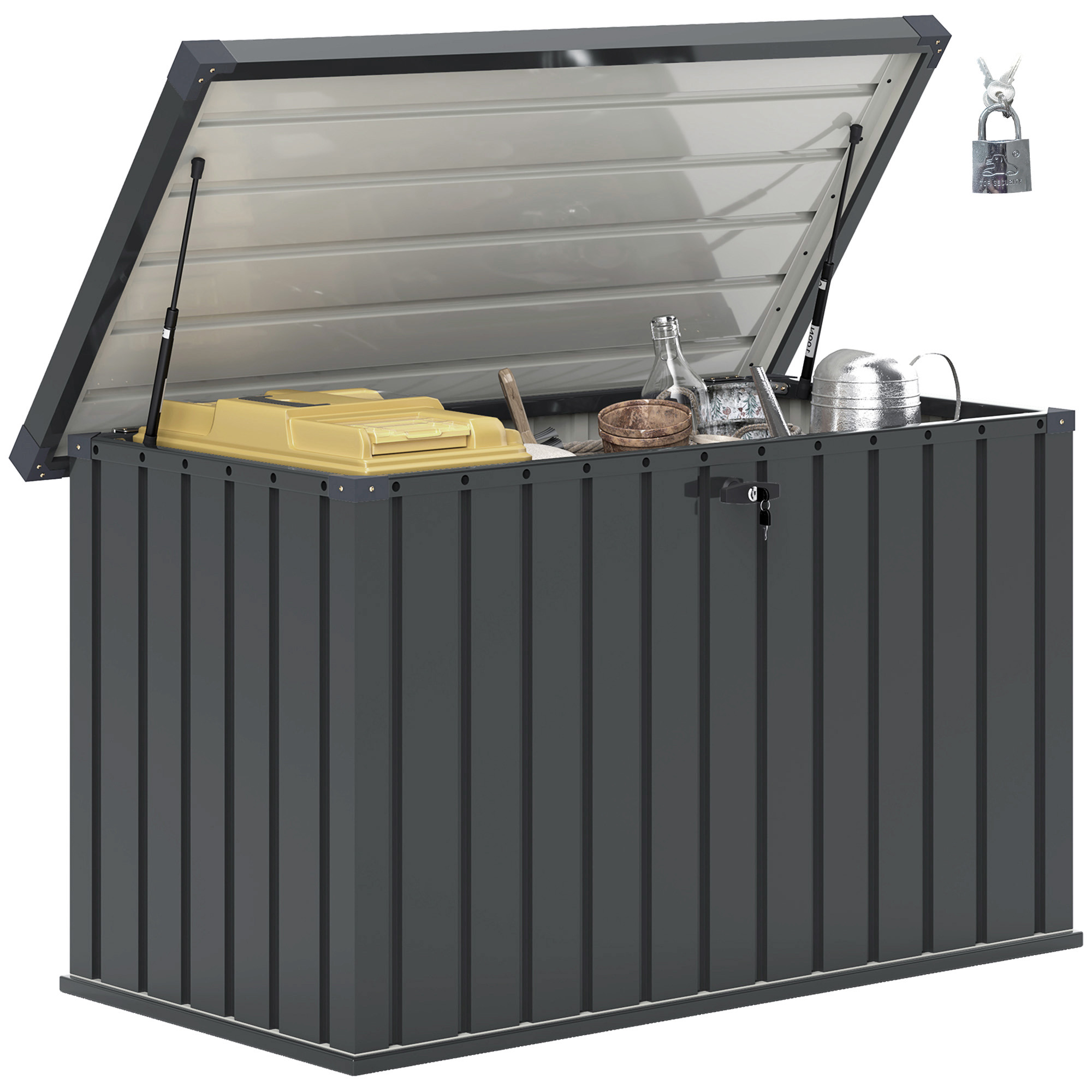 400l galvanised steel garden storage box
