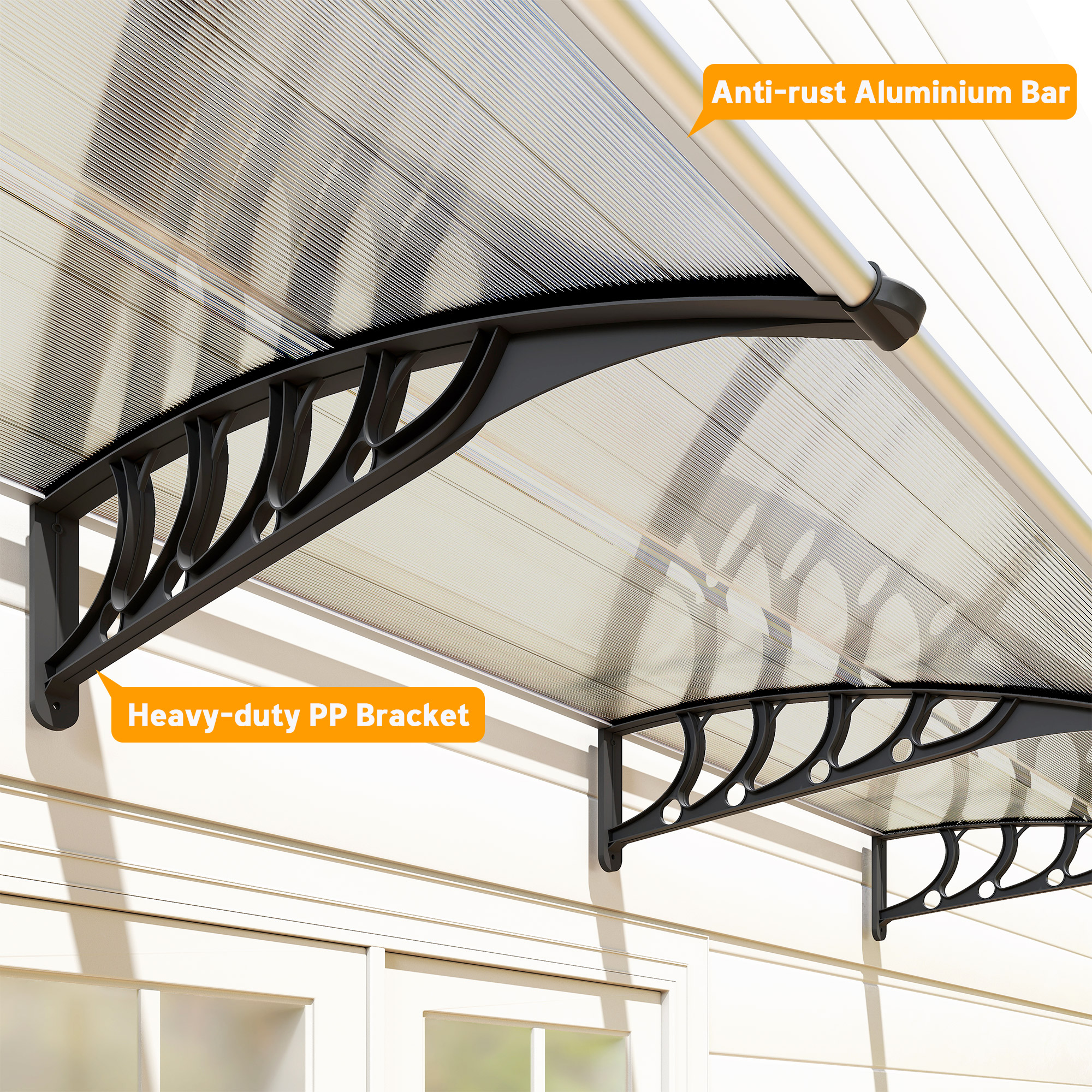 Front Door Canopy,Outdoor Awning,303 X 96cm Rain Shelter