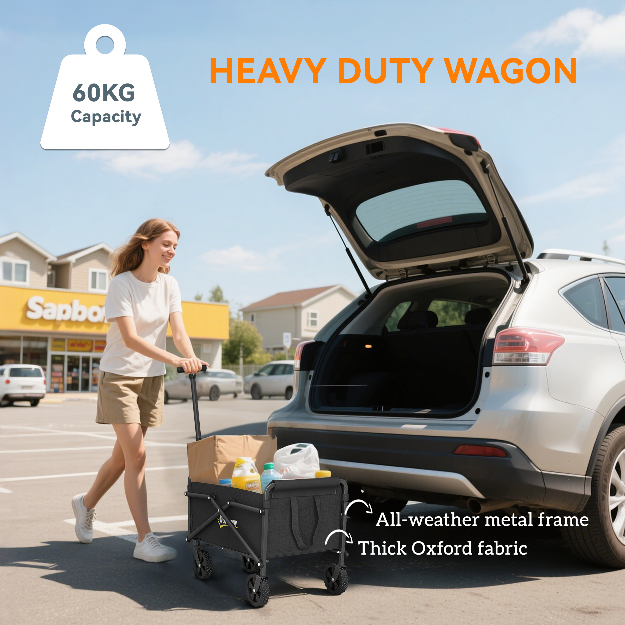 Outsunny 41L Festival Trolley On Wheels,Compact Garden