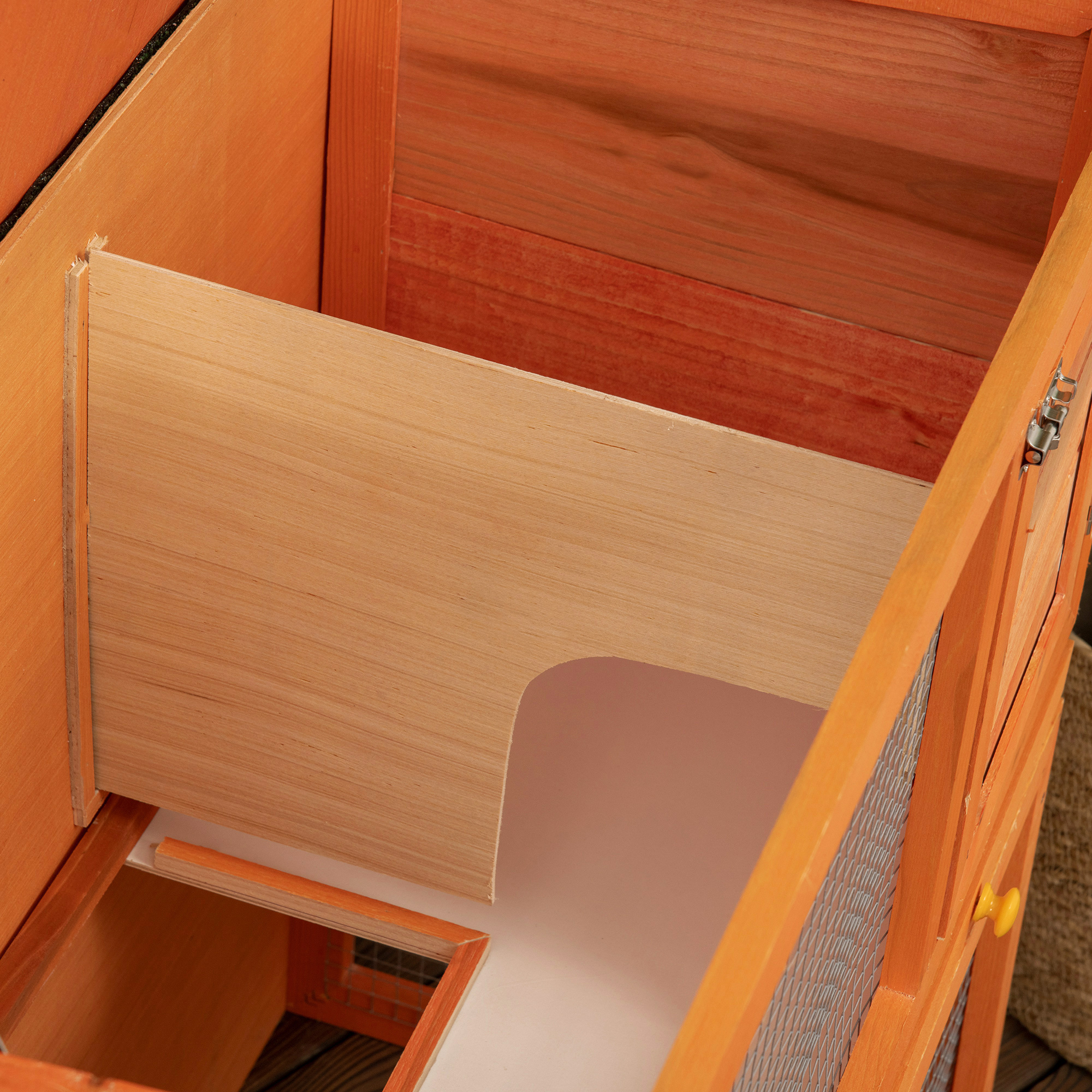Two-Tier Rabbit Hutch,Wooden Outdoor Pet Cage,with Opening Top — image 3