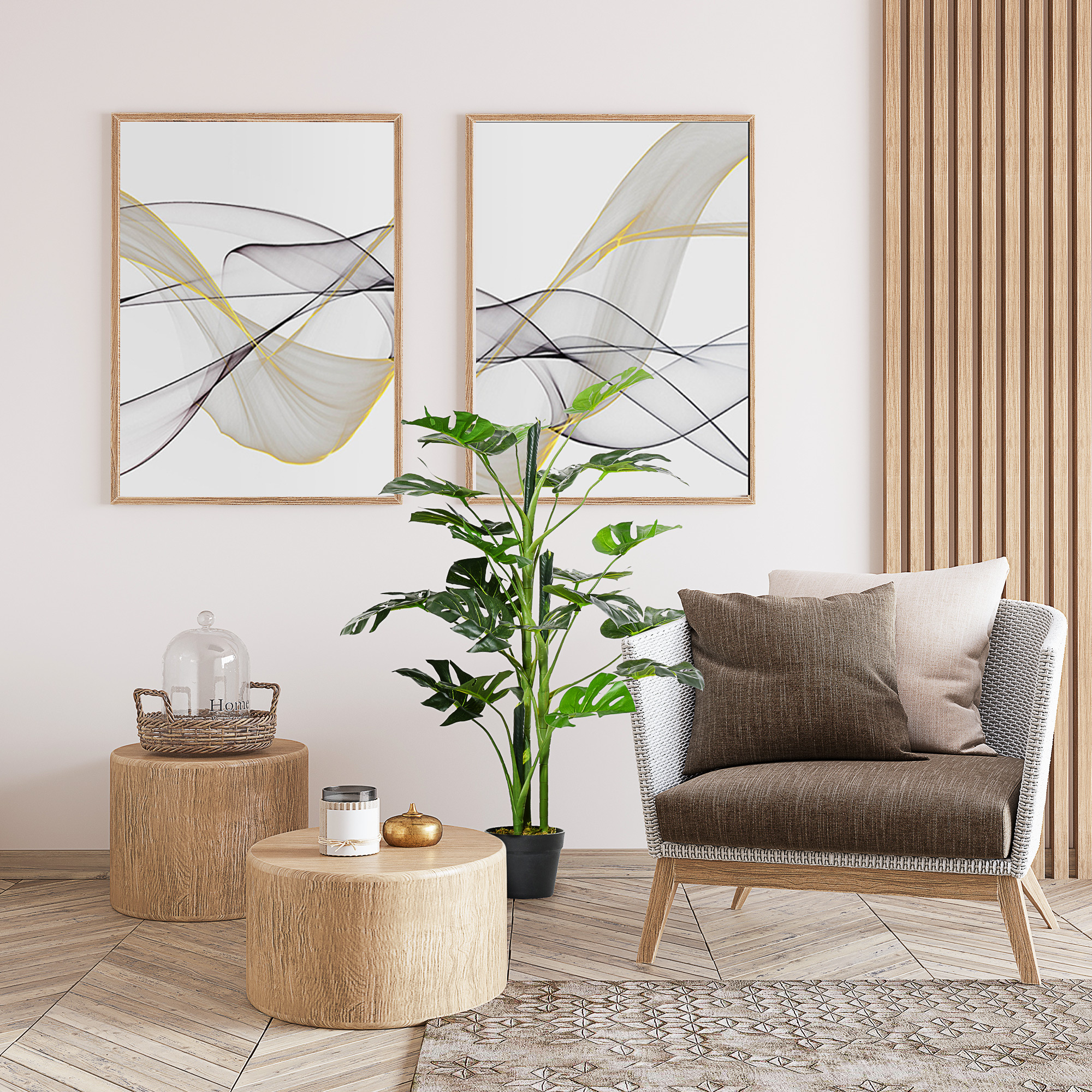Outsunny 100cm/3.3FT Artificial Monstera Tree Decorative