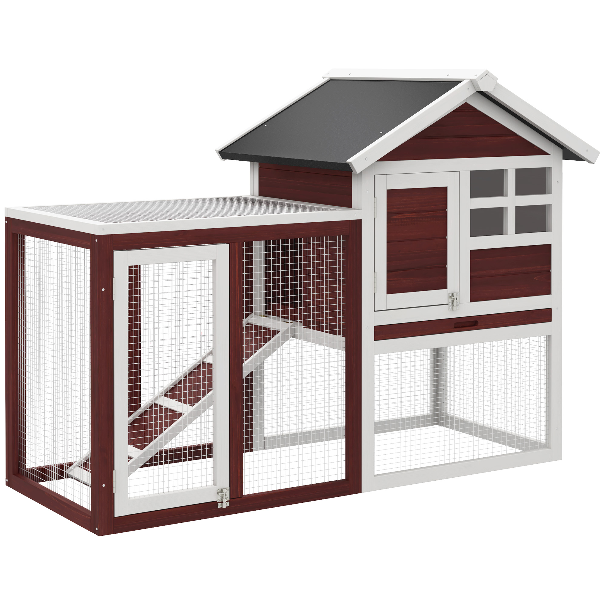 Rabbit Hutch Outdoor Wooden Guinea Pig Run Bunny Cage Small Animal House — image 2