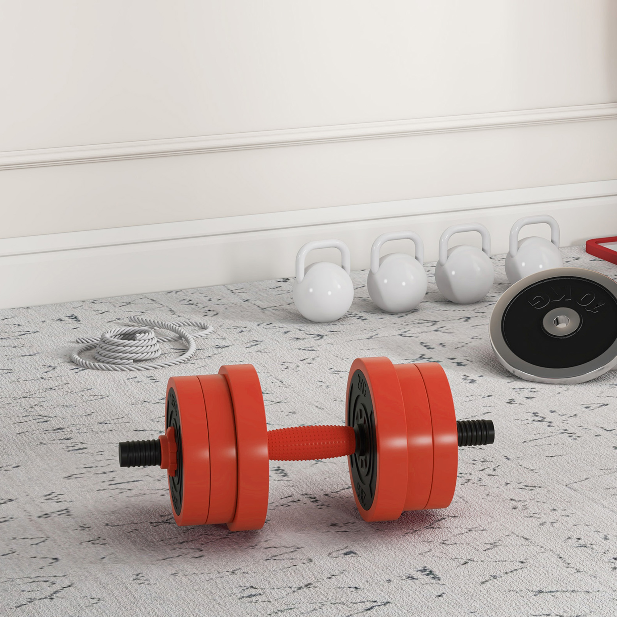 20kg 6-In-One Adjustable Weight Dumbbells Set,Barbell,Kettlebell,Push Up — image 2