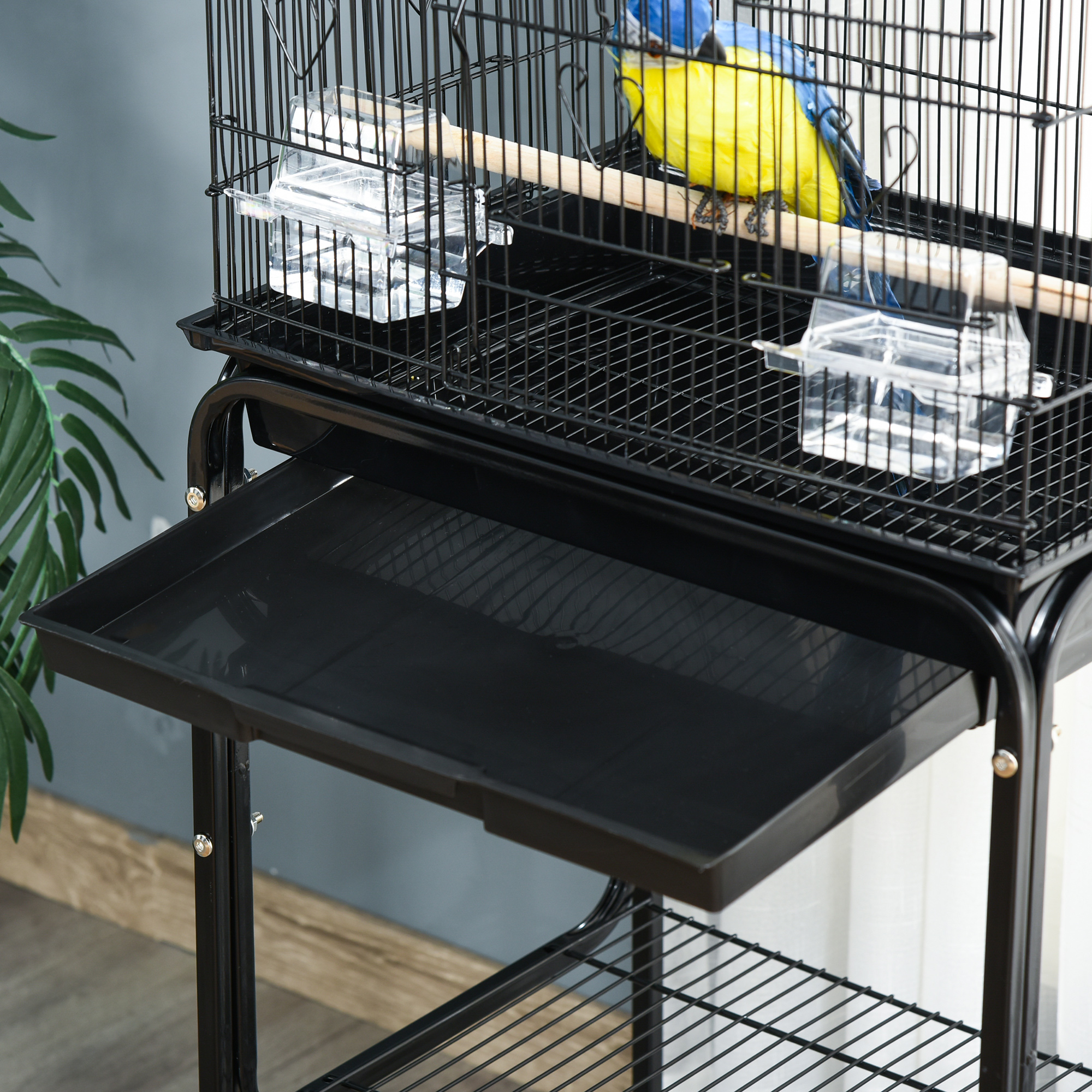 Bird Cage Budgie Cages For Finch Canary Parakeet With Stand Wheels Slide-out — image 3