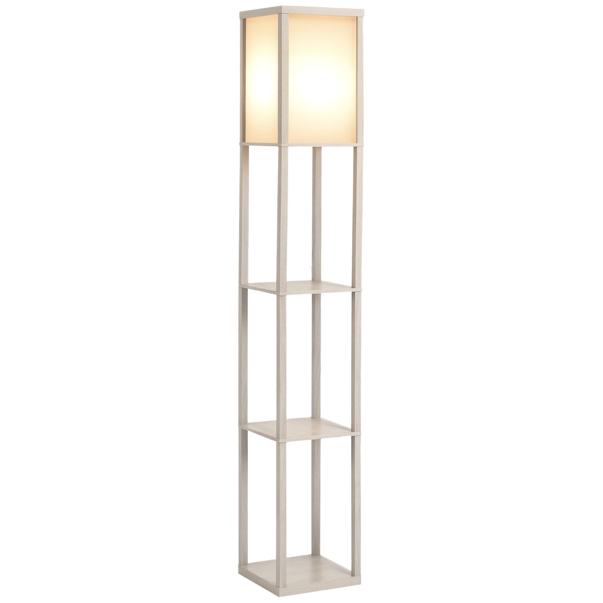 3-Tier Floor Lamp,Floor Light With Storage Shelf,Reading Standing Lamp Acrylic