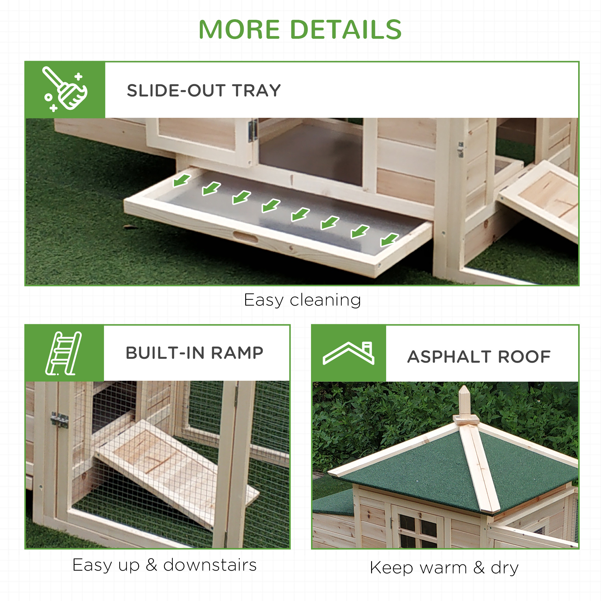 Chicken Coop Small Animal Pet Cage Nesting Box Outdoor Run B Ackyard Wooden — image 5