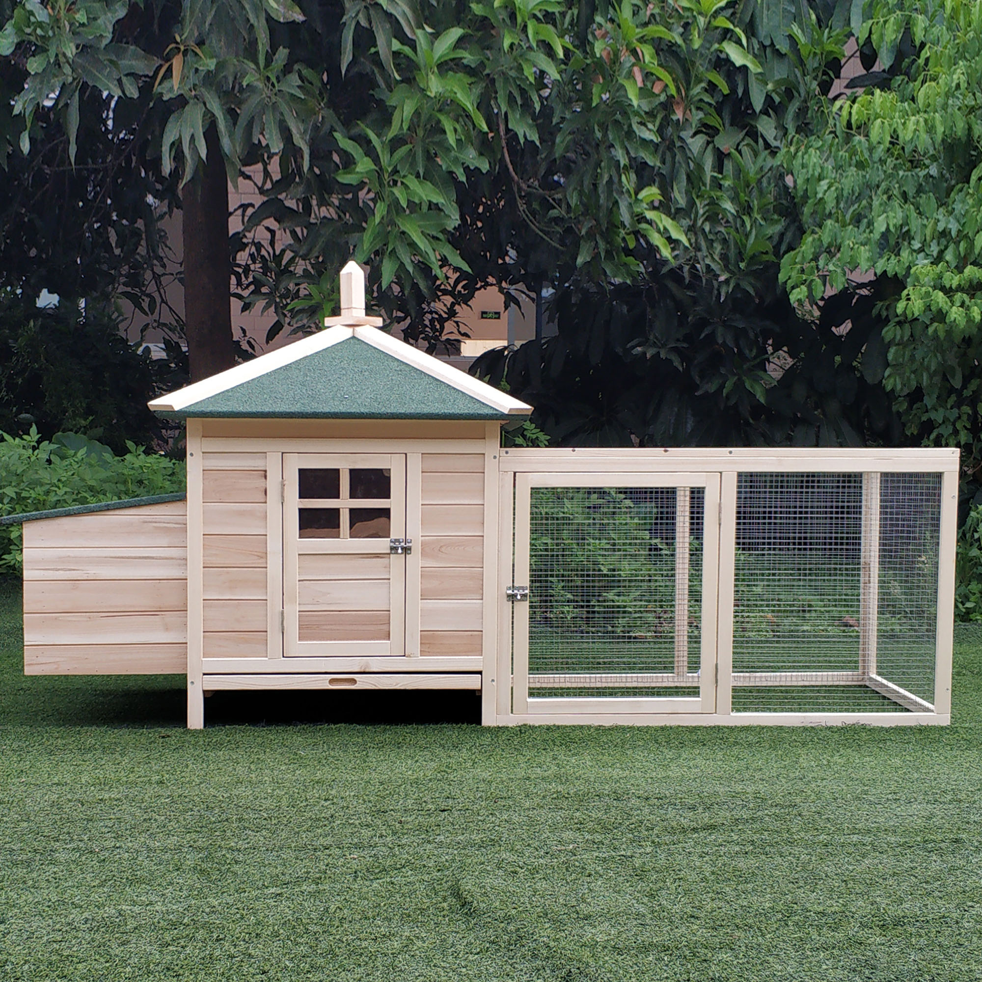 Chicken Coop Small Animal Pet Cage Nesting Box Outdoor Run B Ackyard Wooden — image 6