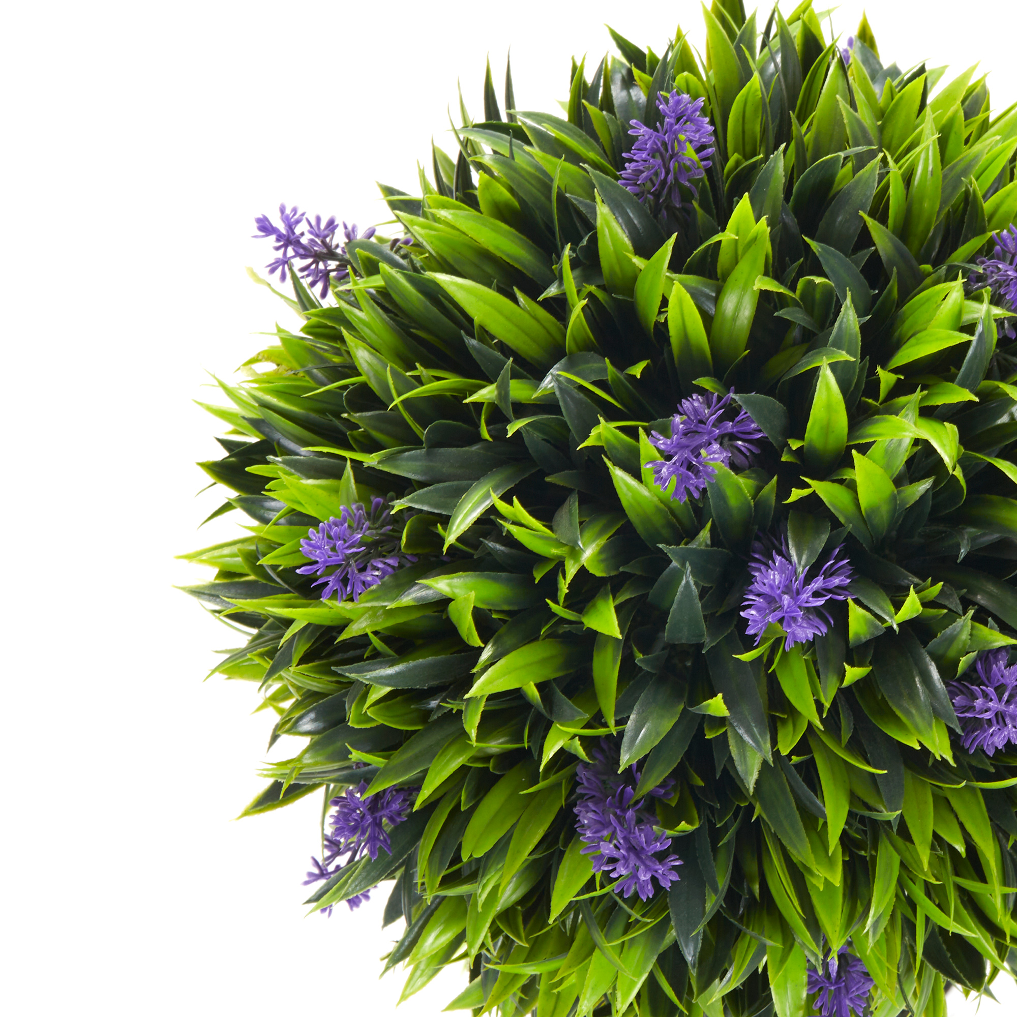Set Of 2 Decorative Artificial Plants Ball Trees With Lavender Flowers In Pot