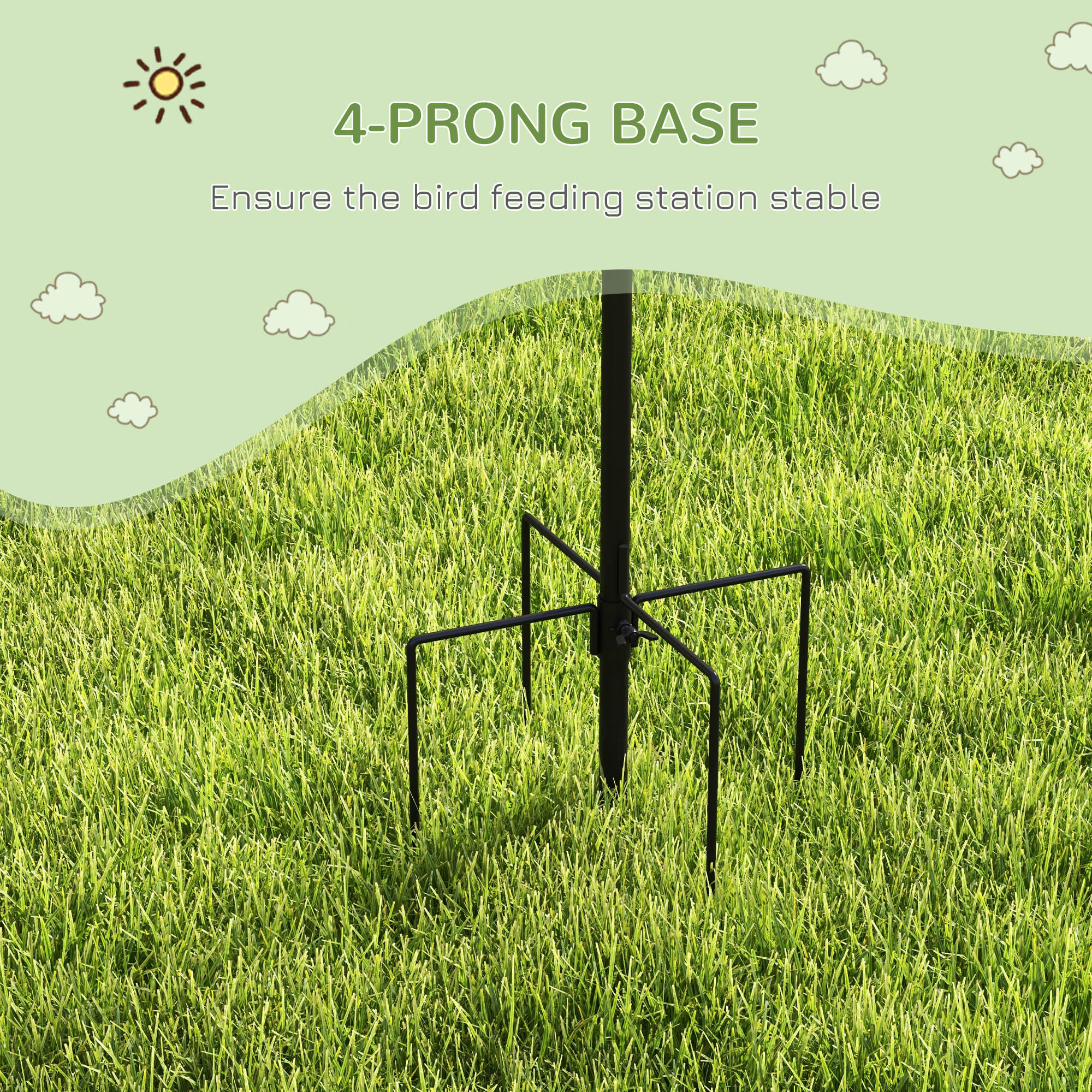 Bird Feeding Station Kit,Wild Bird Feeder Pole With 6