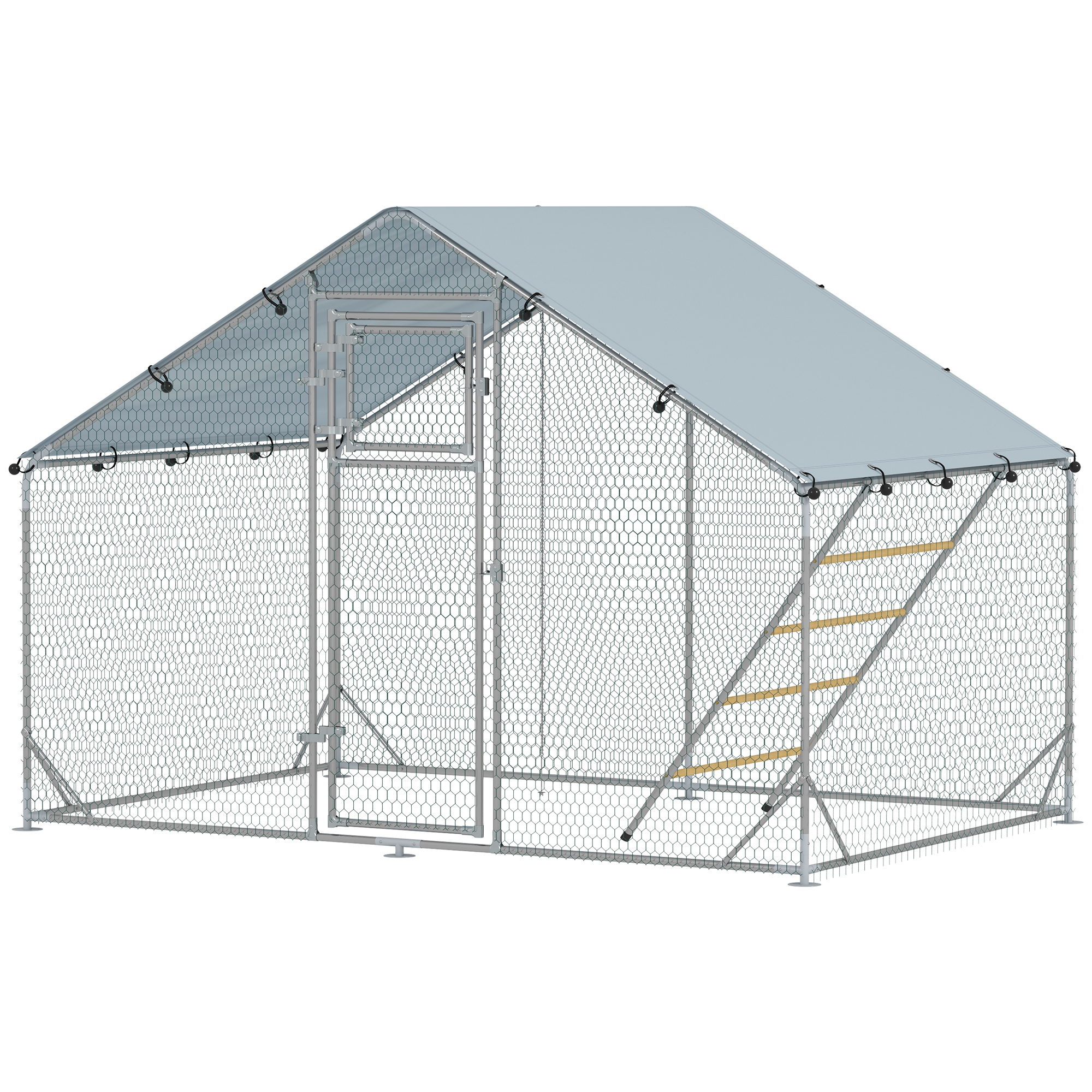 Walk-in Chicken Run W/ Cover,Feeding Door,Hanging
