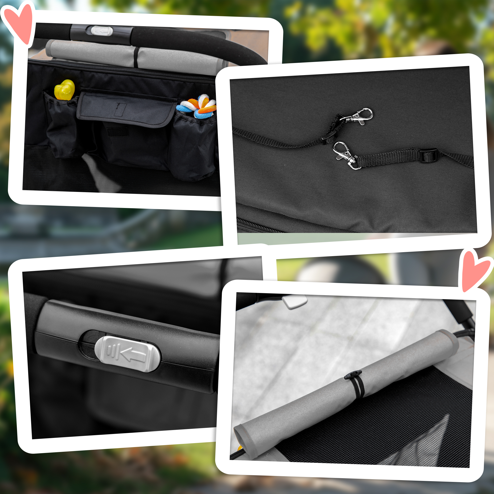 Foldable Pet Stroller,with Universal Wheels,Shock Absorber,for Medium And Large — image 3