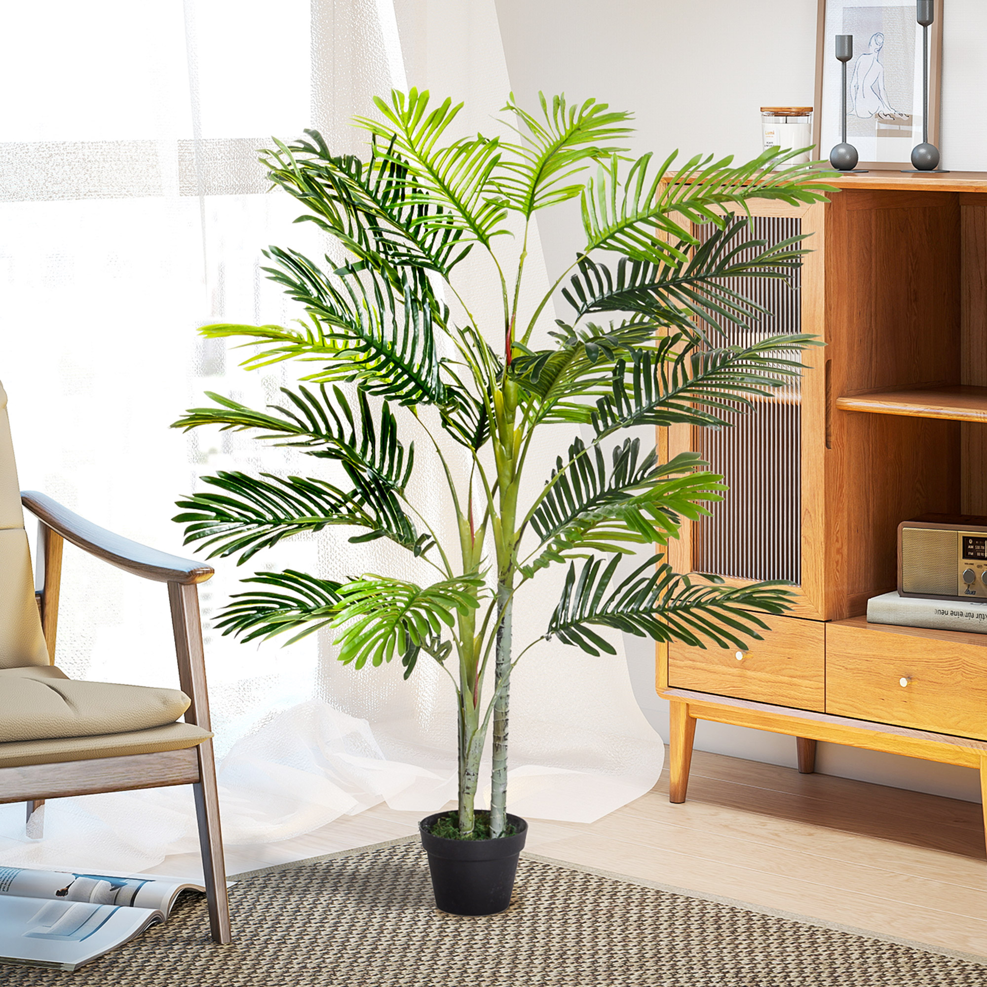 2 Ball Topiary Tree In Pot For Home Decor,Artificial Plant Office,Living Room — image 2