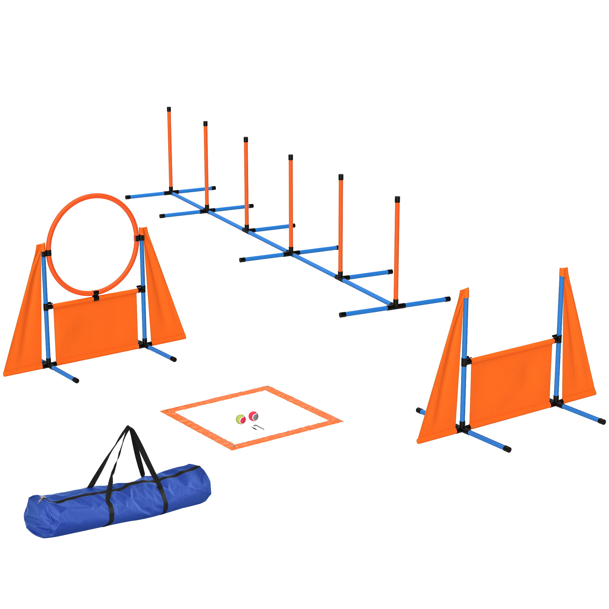 6-Piece Dog Agility Equipment Set With Weave Poles,Jump Ring,Hurdle,Pause — image 5