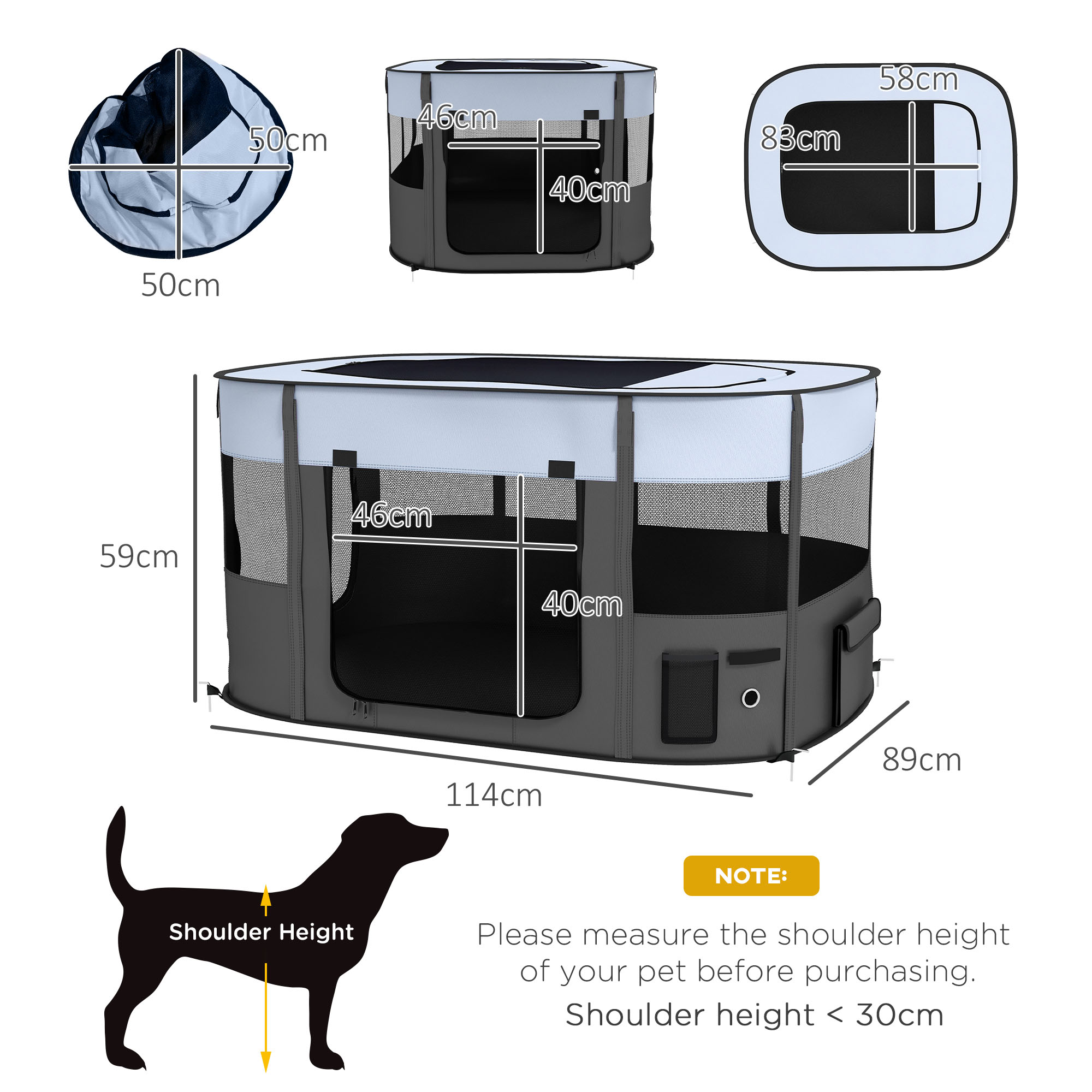 Foldable Dog Pen With Storage Bag For Indoor/Outdoor Use,Portable Pet — image 3
