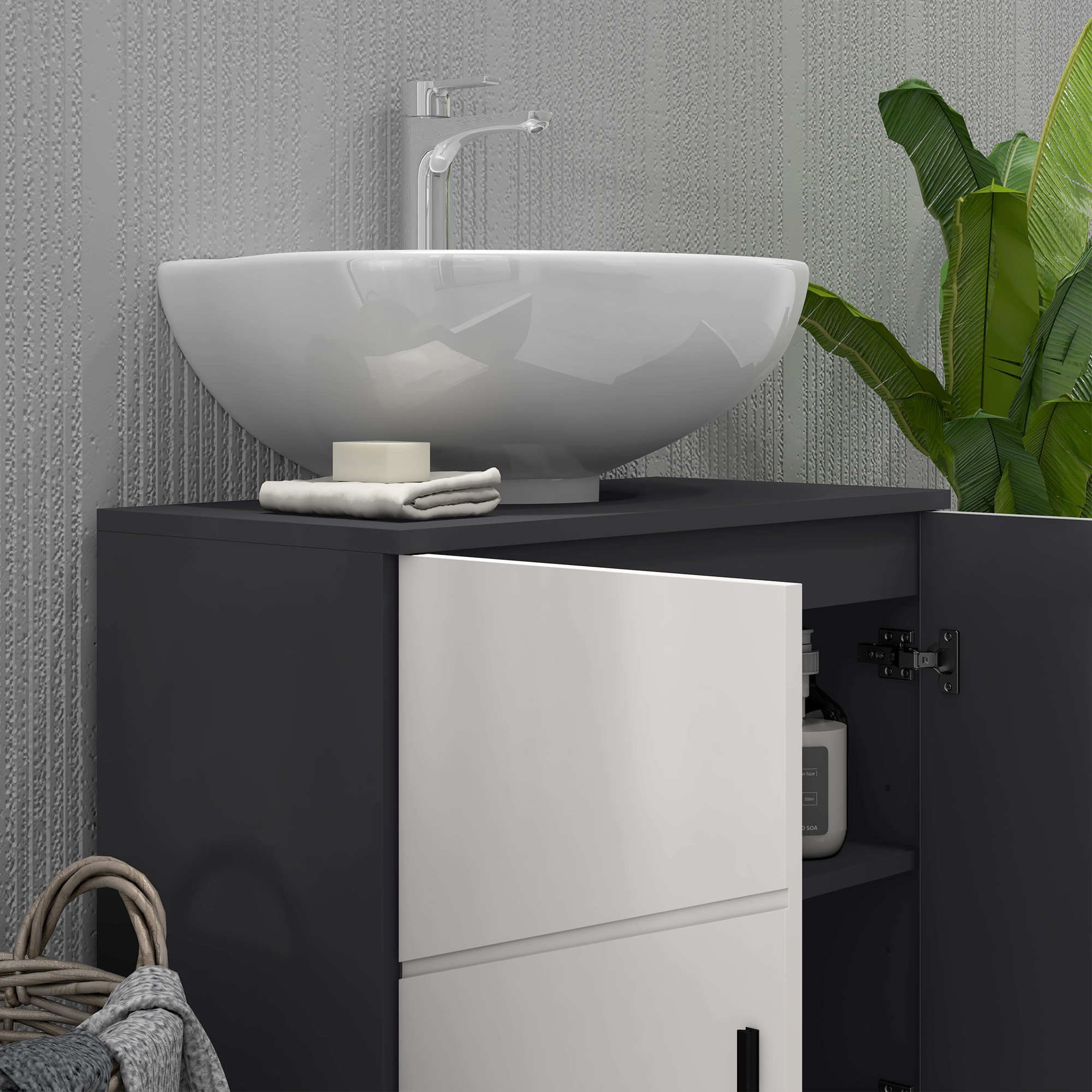 Pedestal Sink Bathroom Cabinet,Bathroom Vanity Unit With 20 X 20cm "U" Cut-Out — image 5