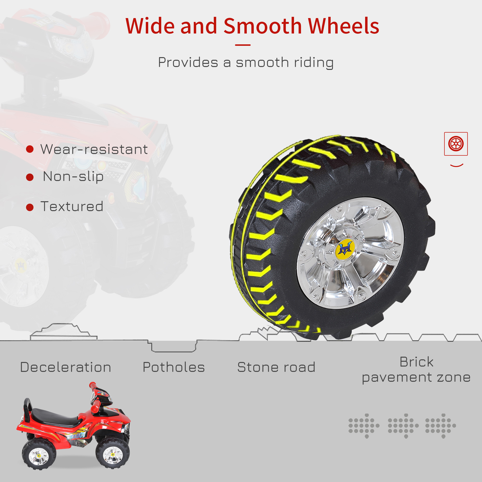 Kids Children Ride-on Toy Off Road Style Quad Bike Racing Car NO POWER 4 Wheels — image 4