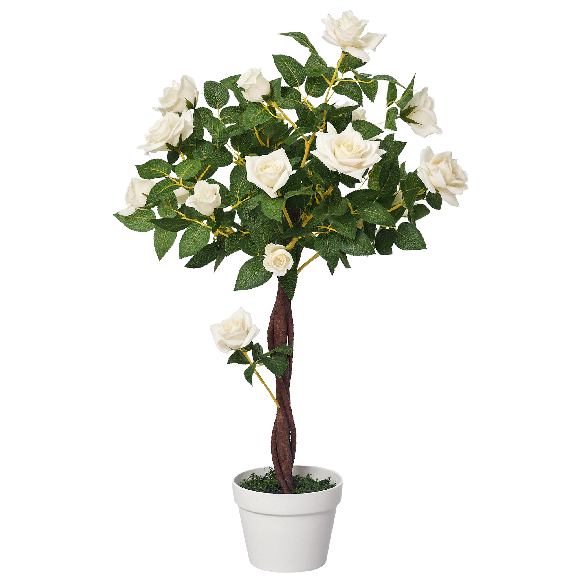 Artificial Plants White Rose Floral In Pot,Fake For Home Indoor Decor,90cm — image 4