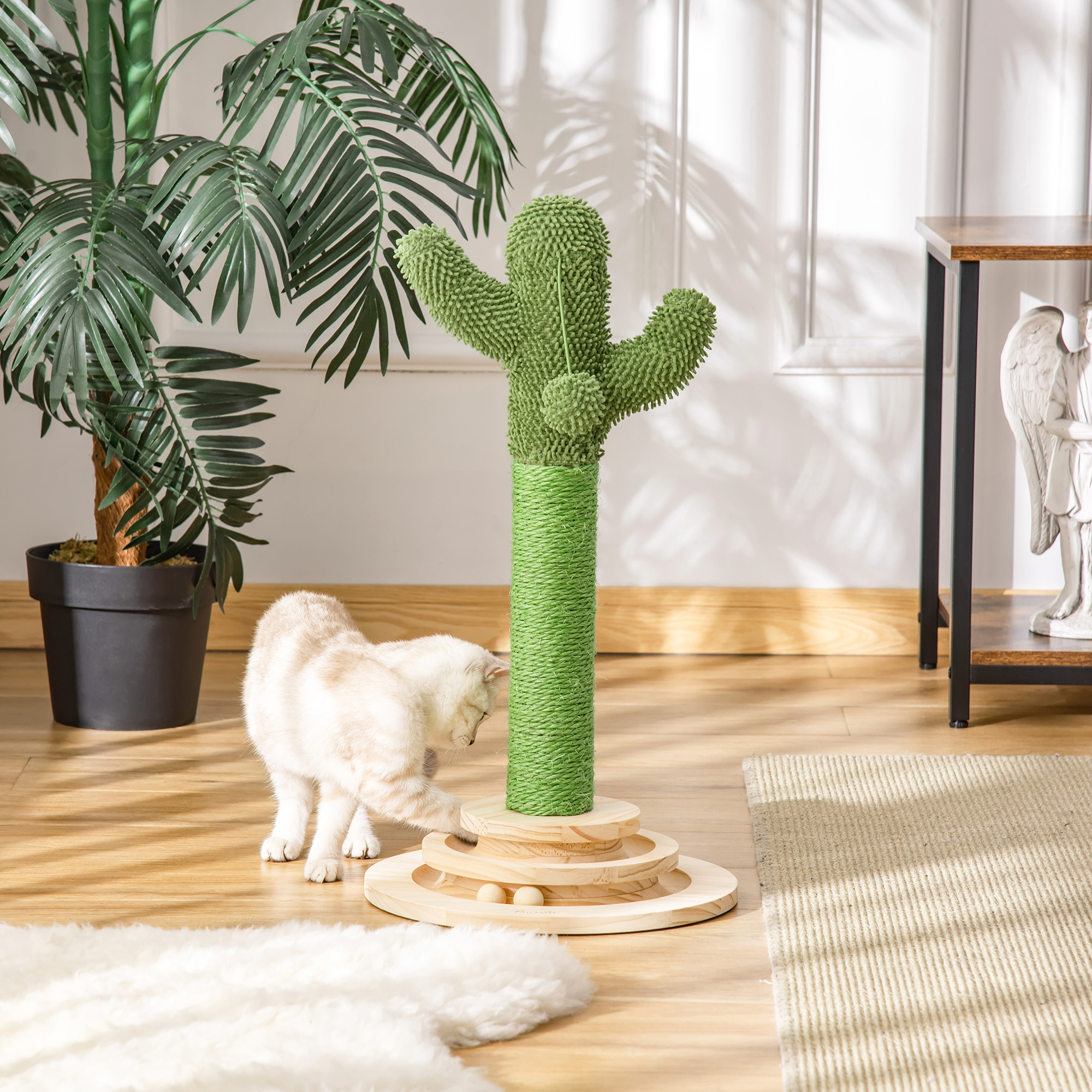 Cat Tree Cactus Sisal Scratching Post For Indoor Cats Play Tower Kitten