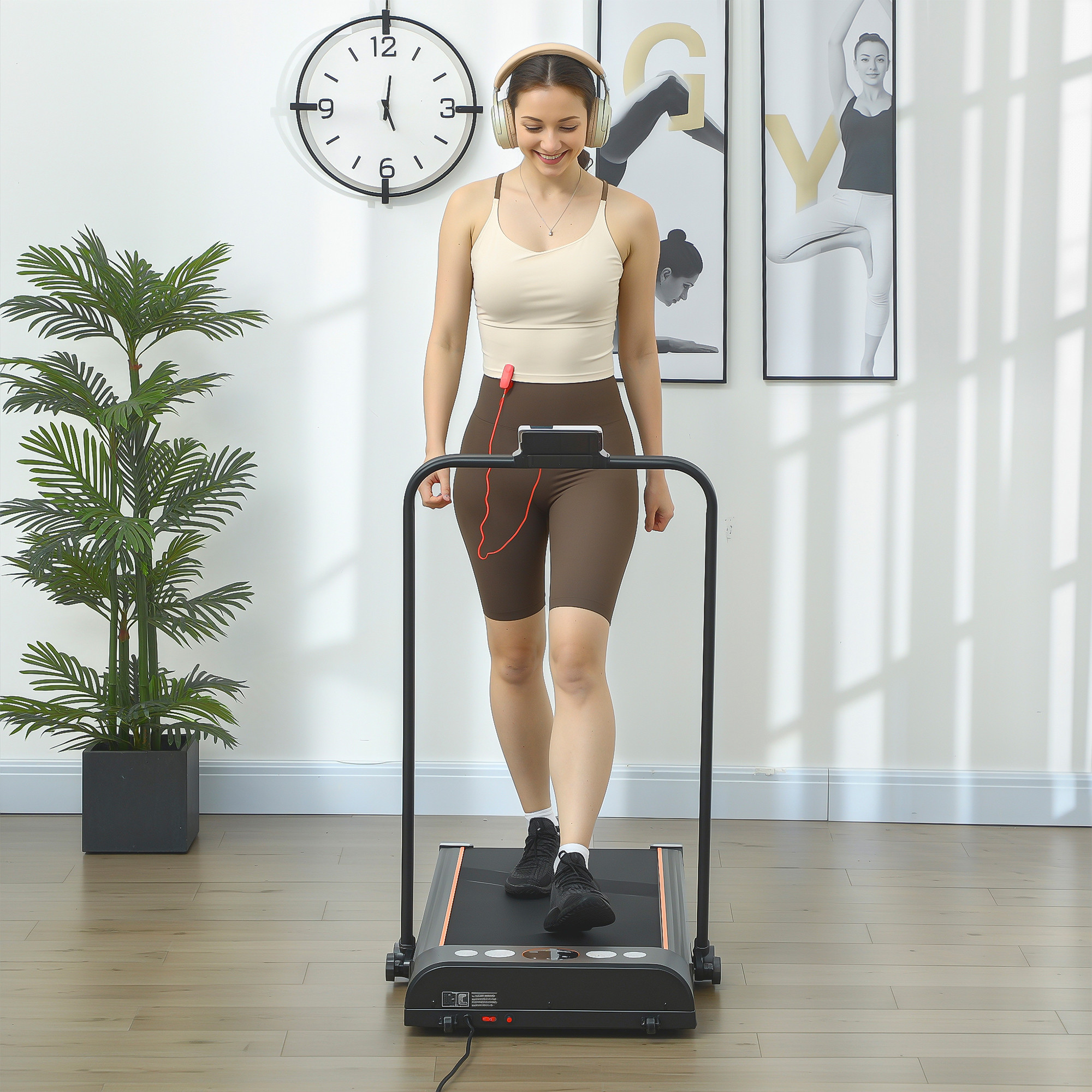 Foldable Walking Treadmill,with LED Display And Wheels,for Home,Office,Fitness — image 5