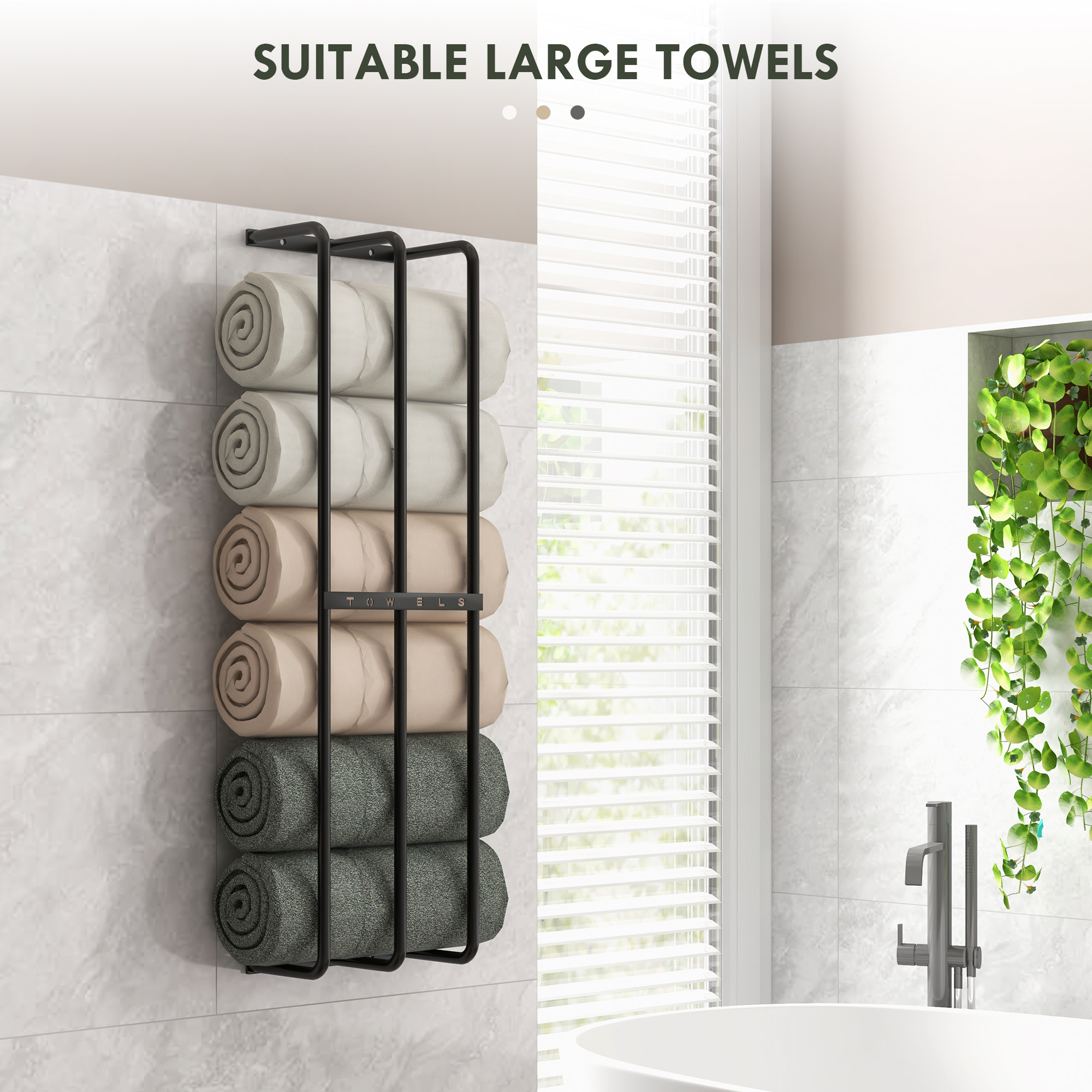 Six Large Towel Metal Holder,with Mounting Accessories — image 3