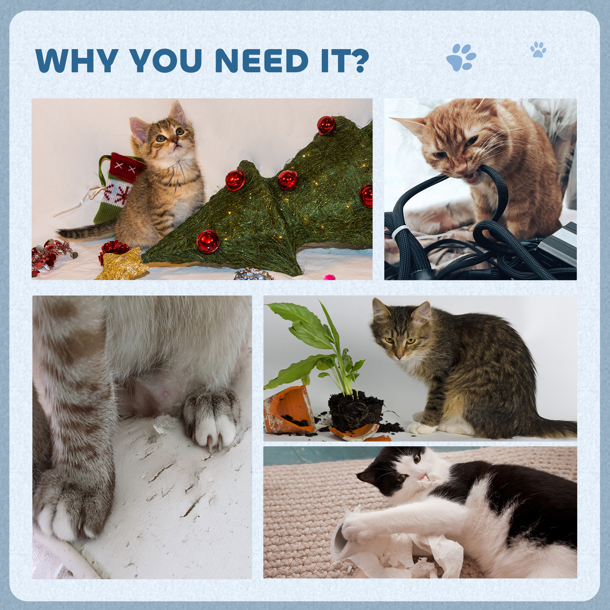 2-in-1 Cat Scratching Board With Catnip For Indoor Cats,26.5 X 57 X 26.5cm,Blue