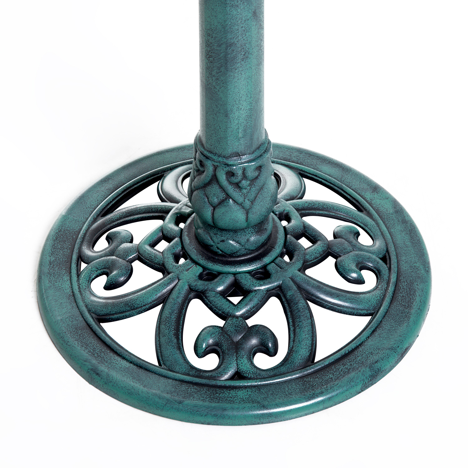 Garden Bird Bath Outdoor Decrative Garden Feeder Stand With Scallop-like Pattern,Time-Worn Finish,50cm,Green detail photo 2