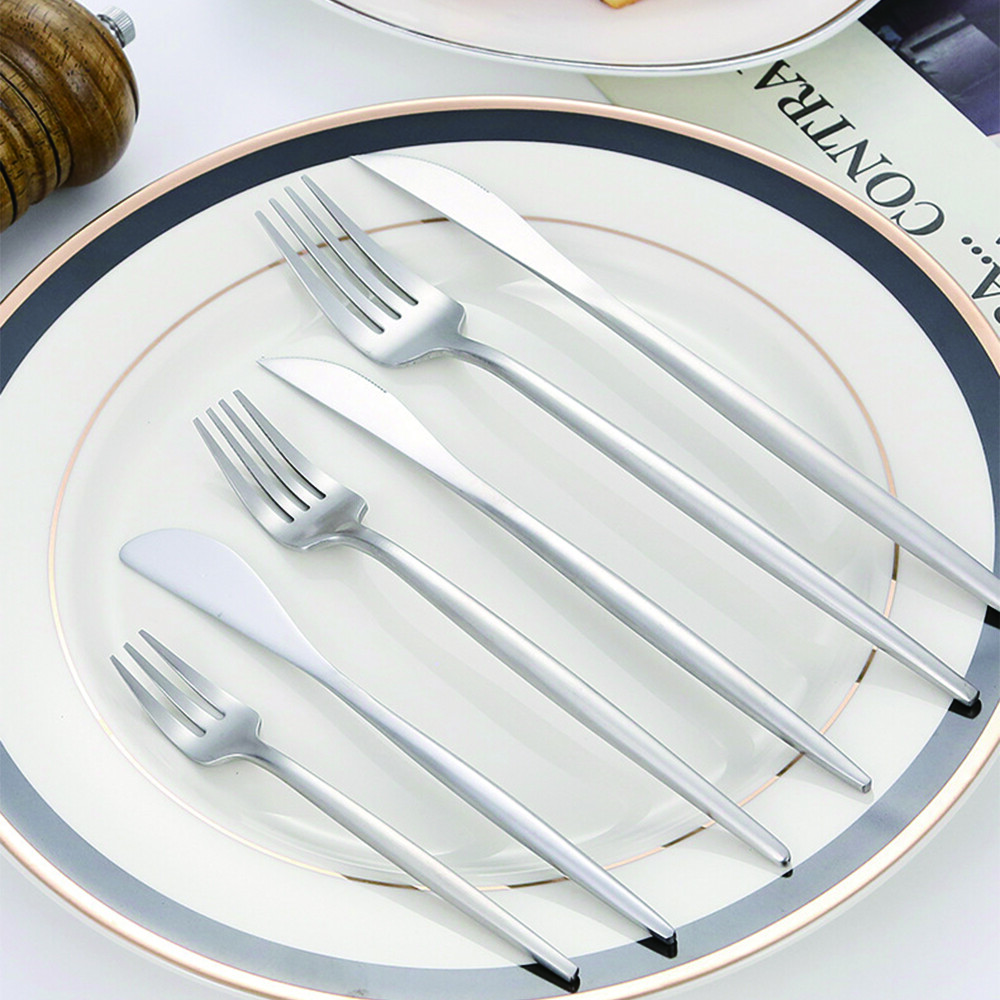30pc CUTLERY DINNER SET STAINLESS STEEL METAL STAND RACK