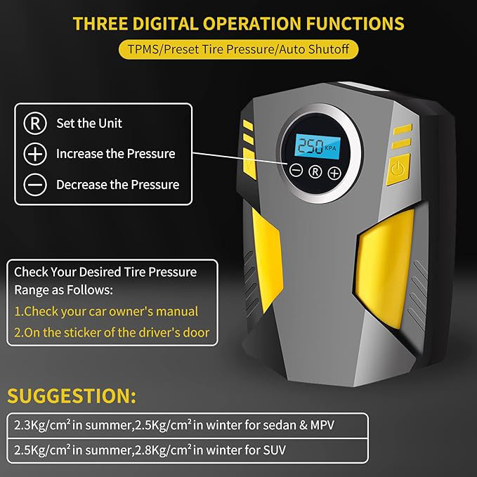 Electric Corded Car Tyre Inflator Pump Portable Air Compressor 12V 150PSI — image 2