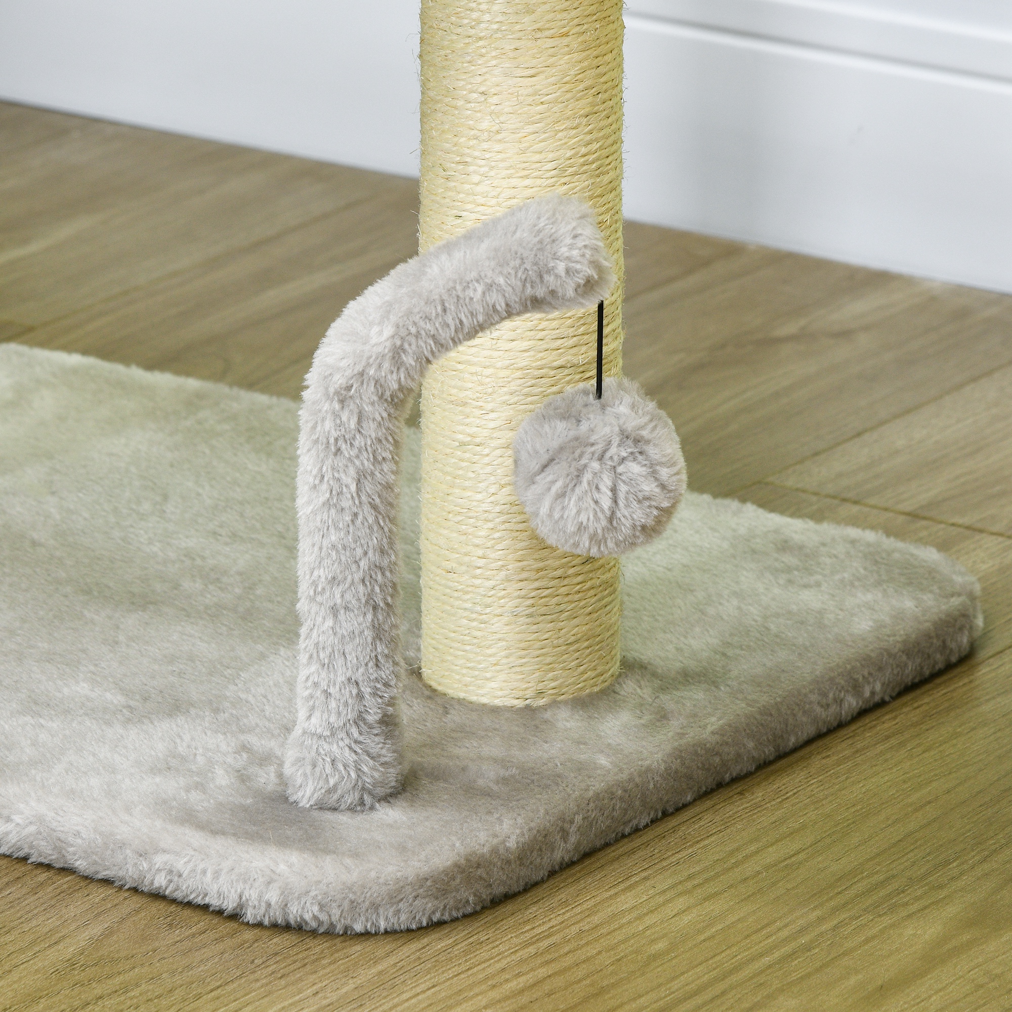 42cm Indoor Cat Tree,with Toy Balls,Sisal Scratching Post-Light Grey — image 3