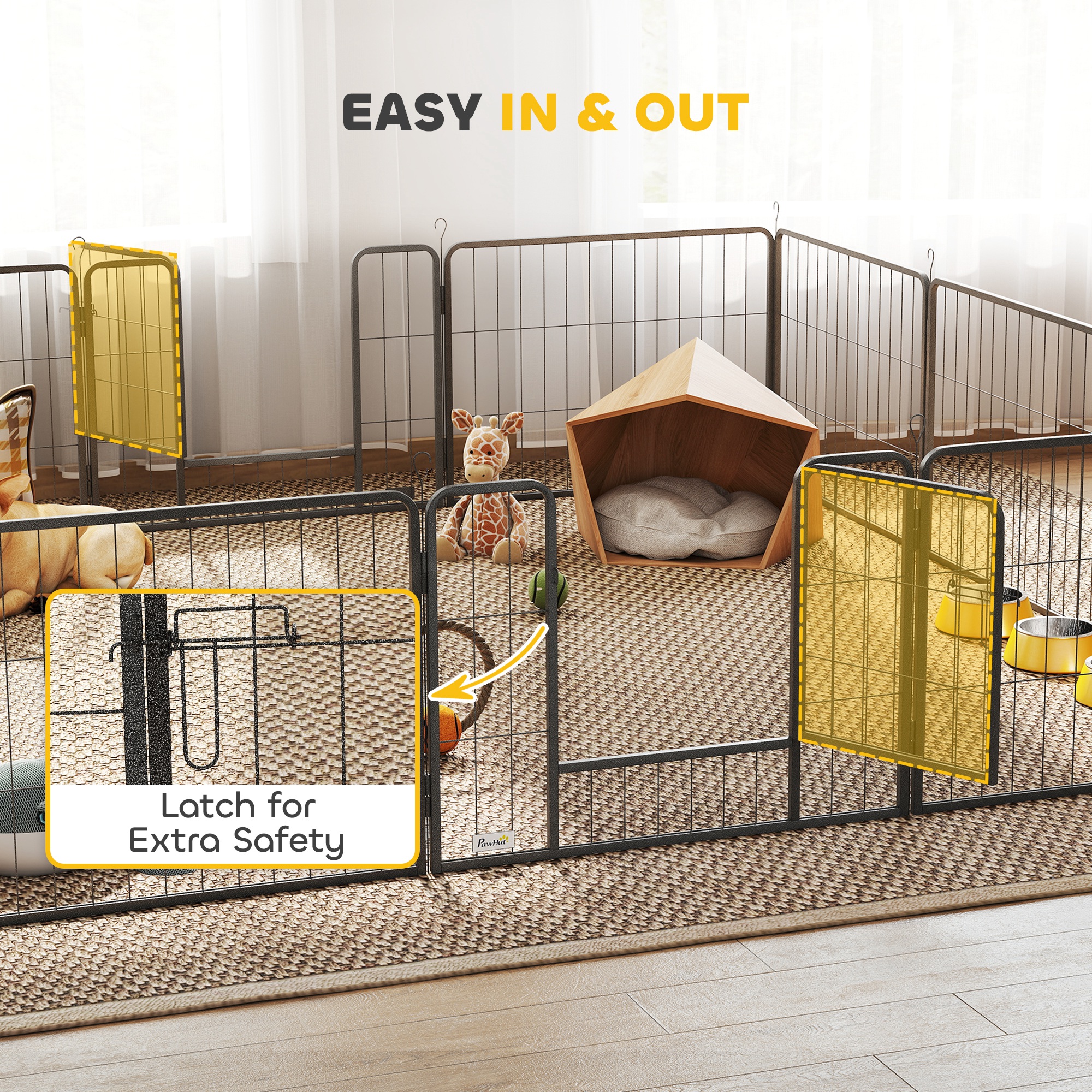 12 Panels Heavy Duty Puppy Playpen,for Small Dogs,Indoor And Outdoor Use-Silver — image 3