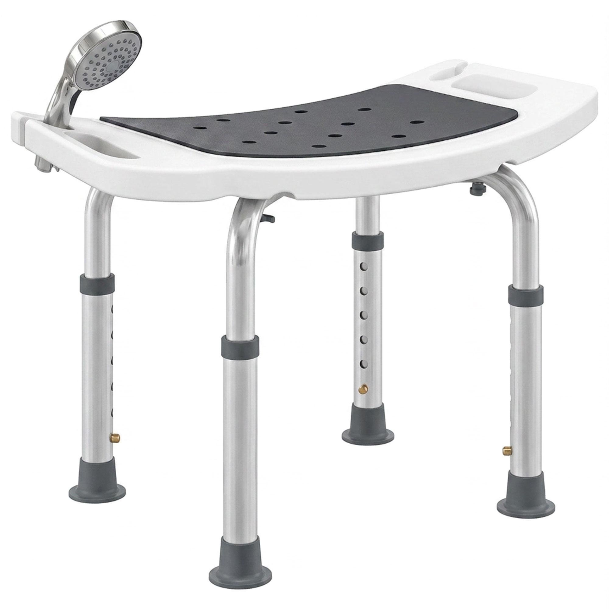 Shower Chair,Adjustable Height Stool With Aluminium Frame And Non-Slip — image 3