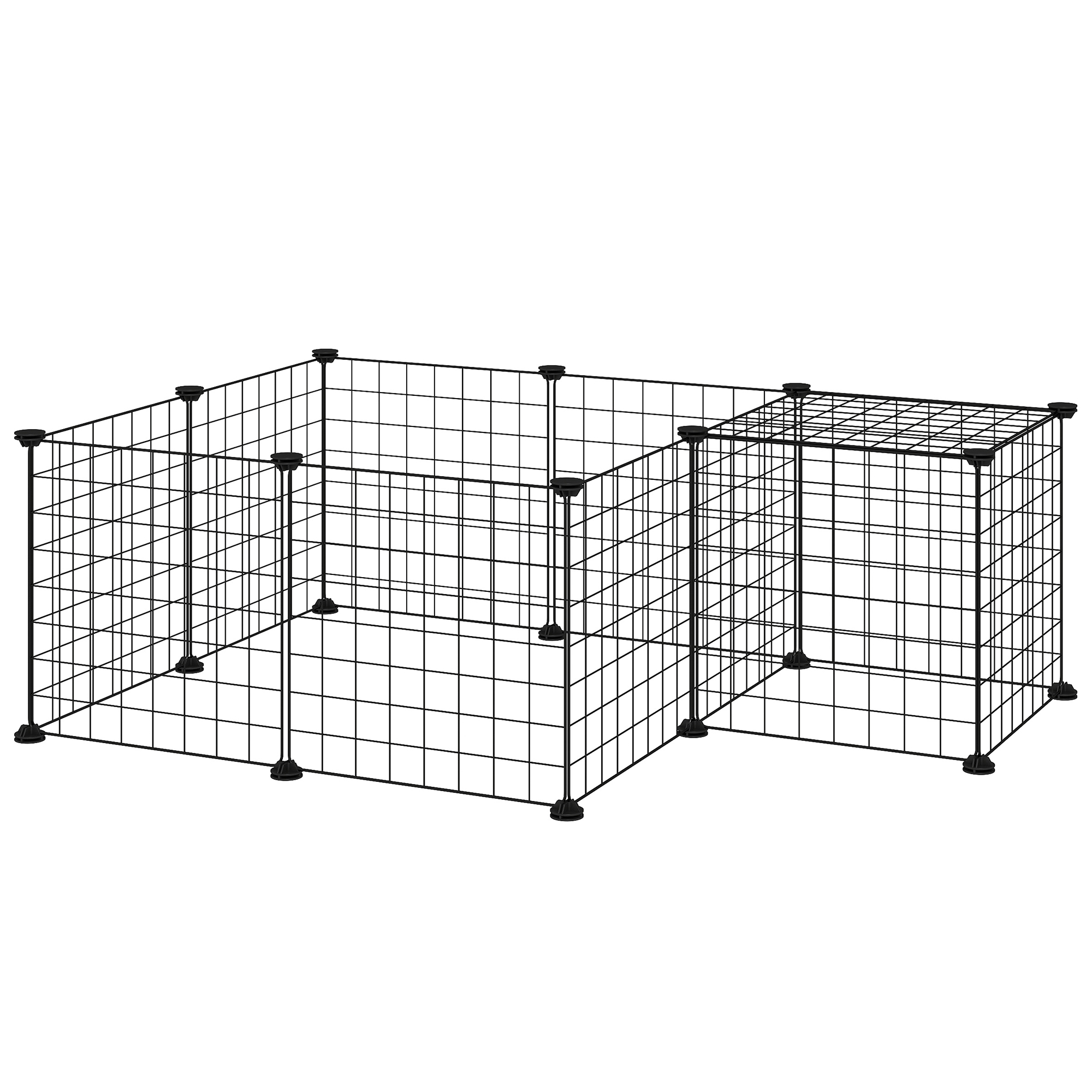 DIY Pet Playpen Metal Wire Fence 12 Panel Enclosure Indoor Outdoor Guinea Pig Bunny Small Animals Cage Black detail photo 11