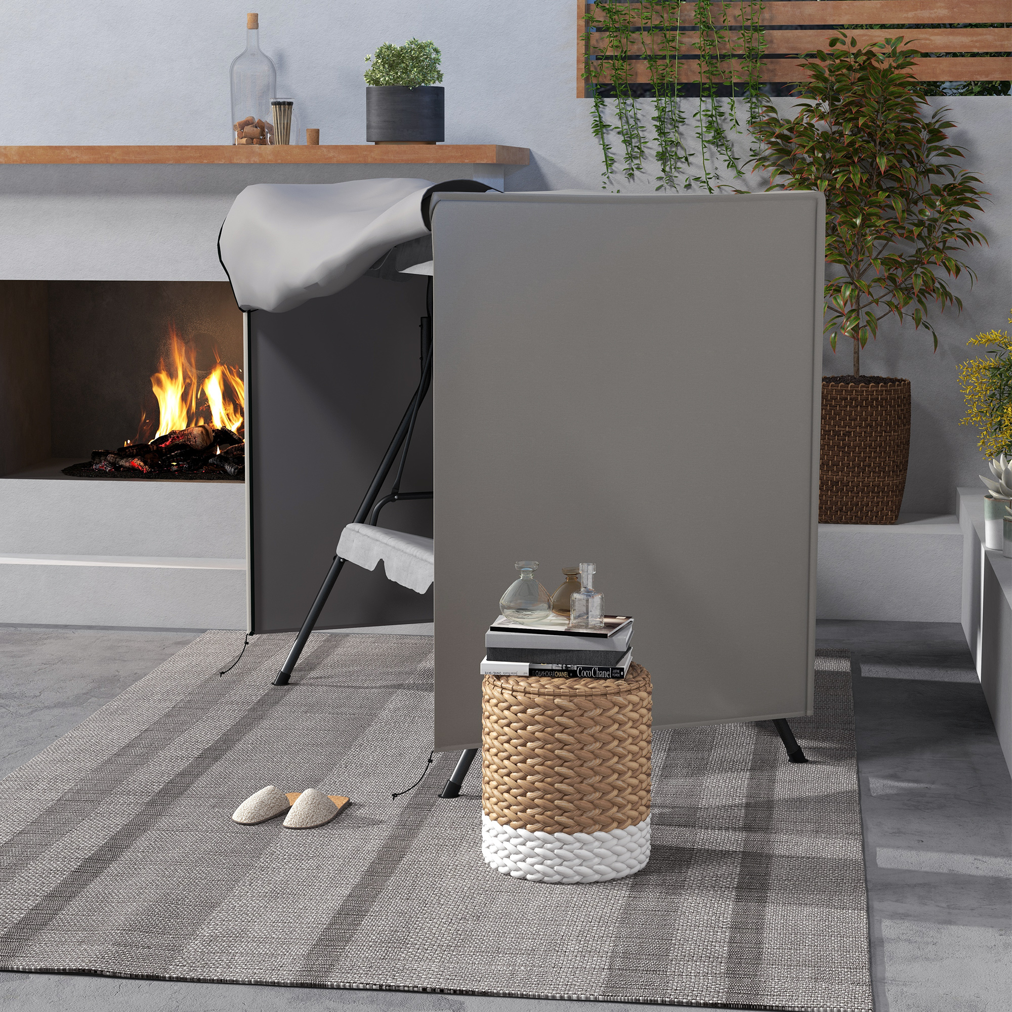 152 X 177cm Three-Seater Swing Chair Protective Cover Light Grey — image 3