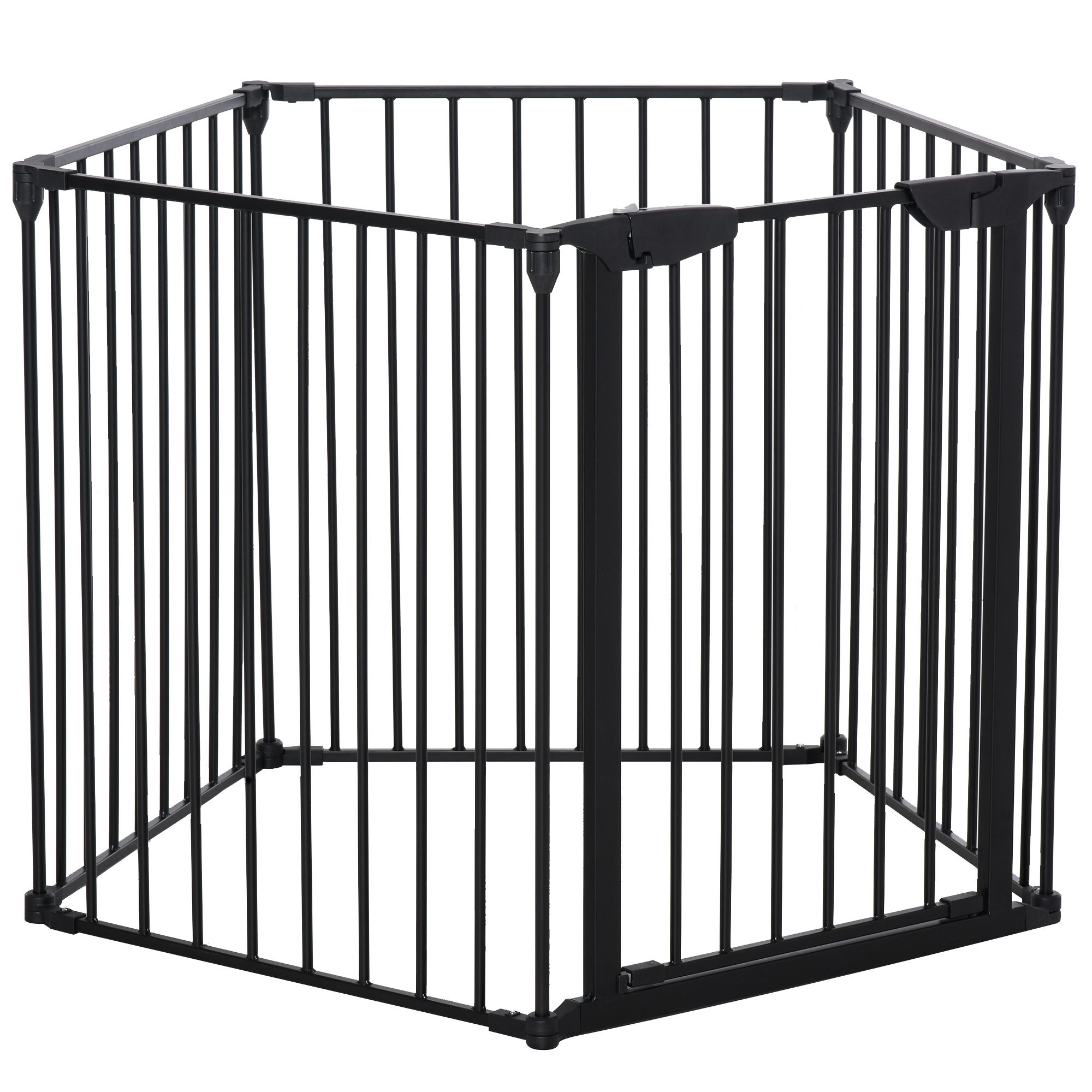 5 Panels Pet Playpen Metal Fence W/ Walk Through Door-Black — image 3