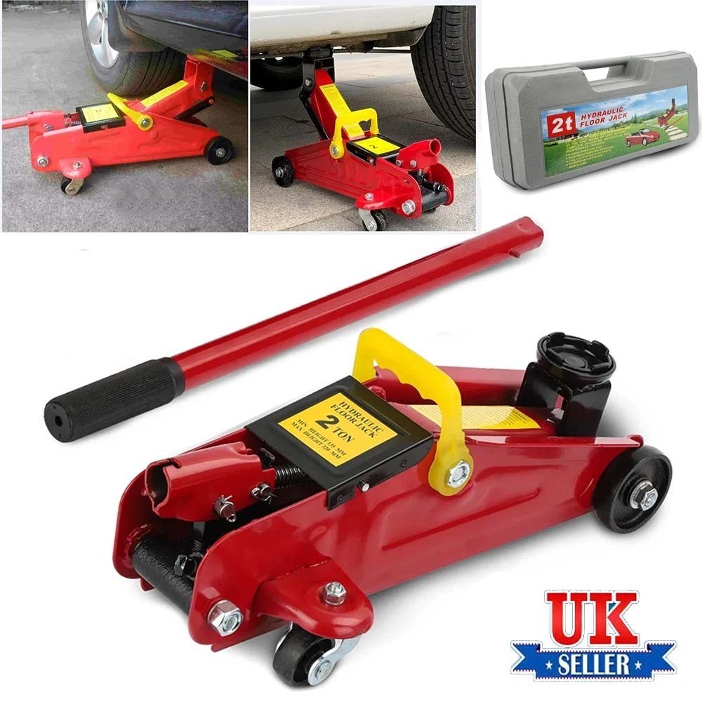 2 Ton Tonne Hydraulic Trolley Floor Jack With Plastic Storage Carry Case Car Van — image 4