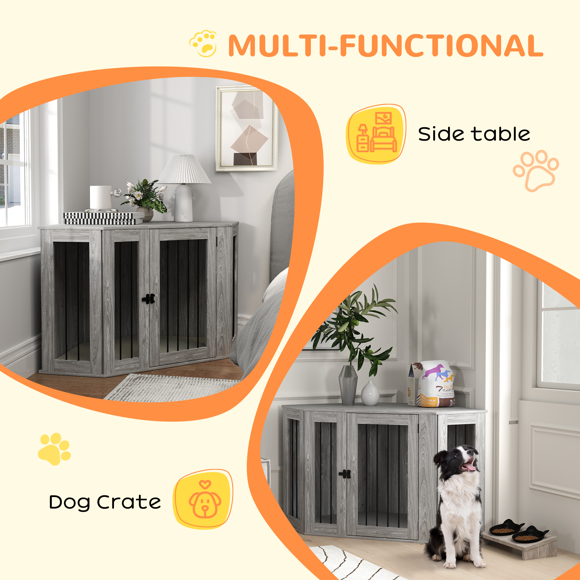 Dog Cage Furniture Side Table With Soft Cushion, 122 X 61 X 71 Cm detail photo 7